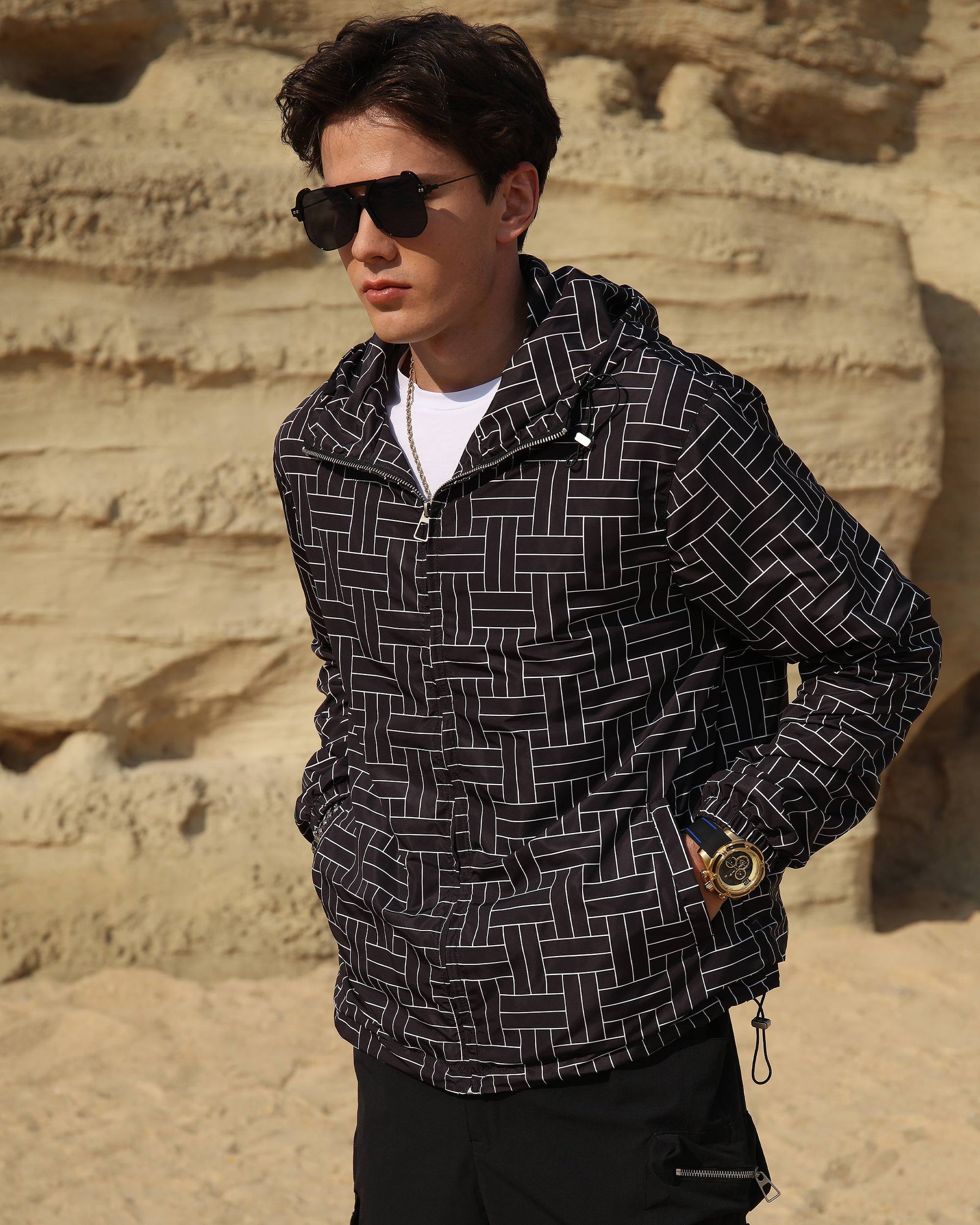 Logeqi® Men's Windbreaker Hooded Jacket