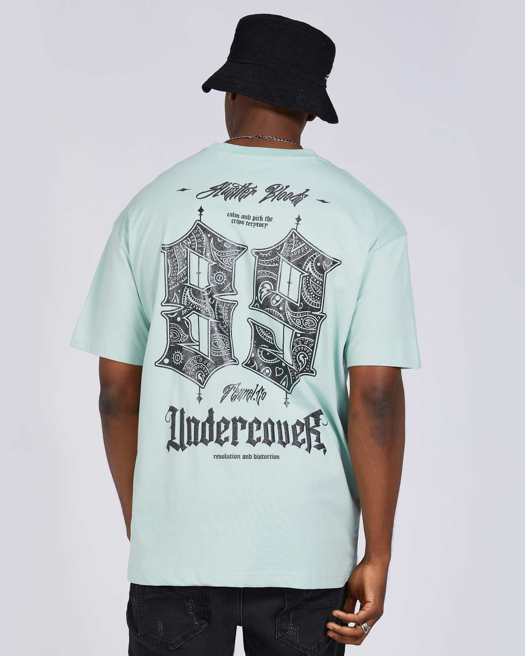 White Gothic-Style 89 Number & Letter Graphic T-Shirts
