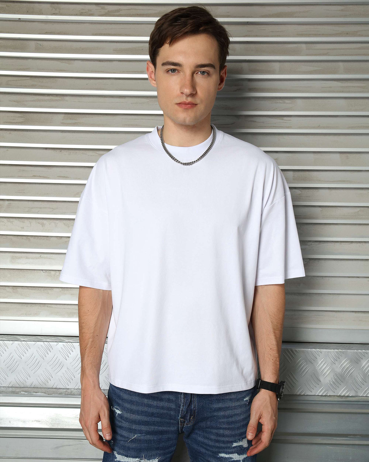 LOGEQI Men's Oversized Basic T-Shirt | 10-Piece Wholesale Pack