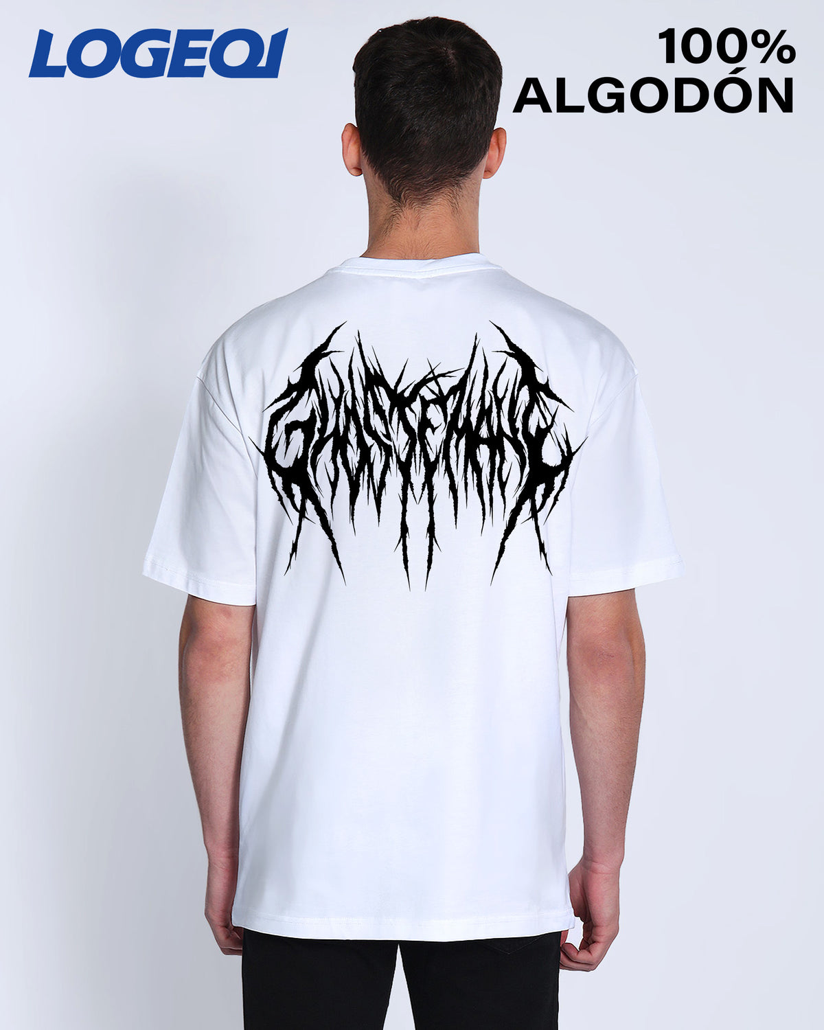 Men’s Streetwear Metal-Inspired Lettering Graphic Band Tees