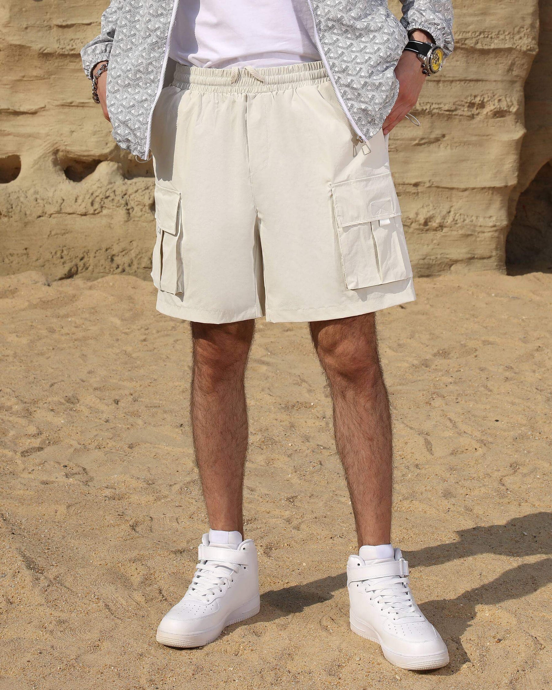 Men's Wide-Leg Cargo Shorts for Sportswear & Outdoor Hiking