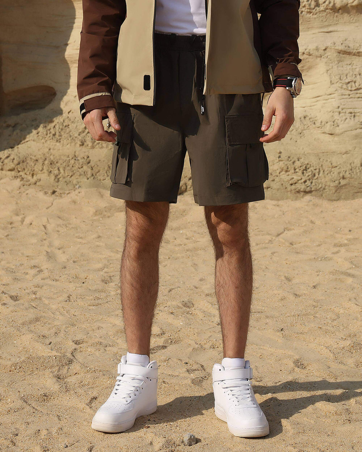 Men's Wide-Leg Cargo Shorts for Sportswear & Outdoor Hiking