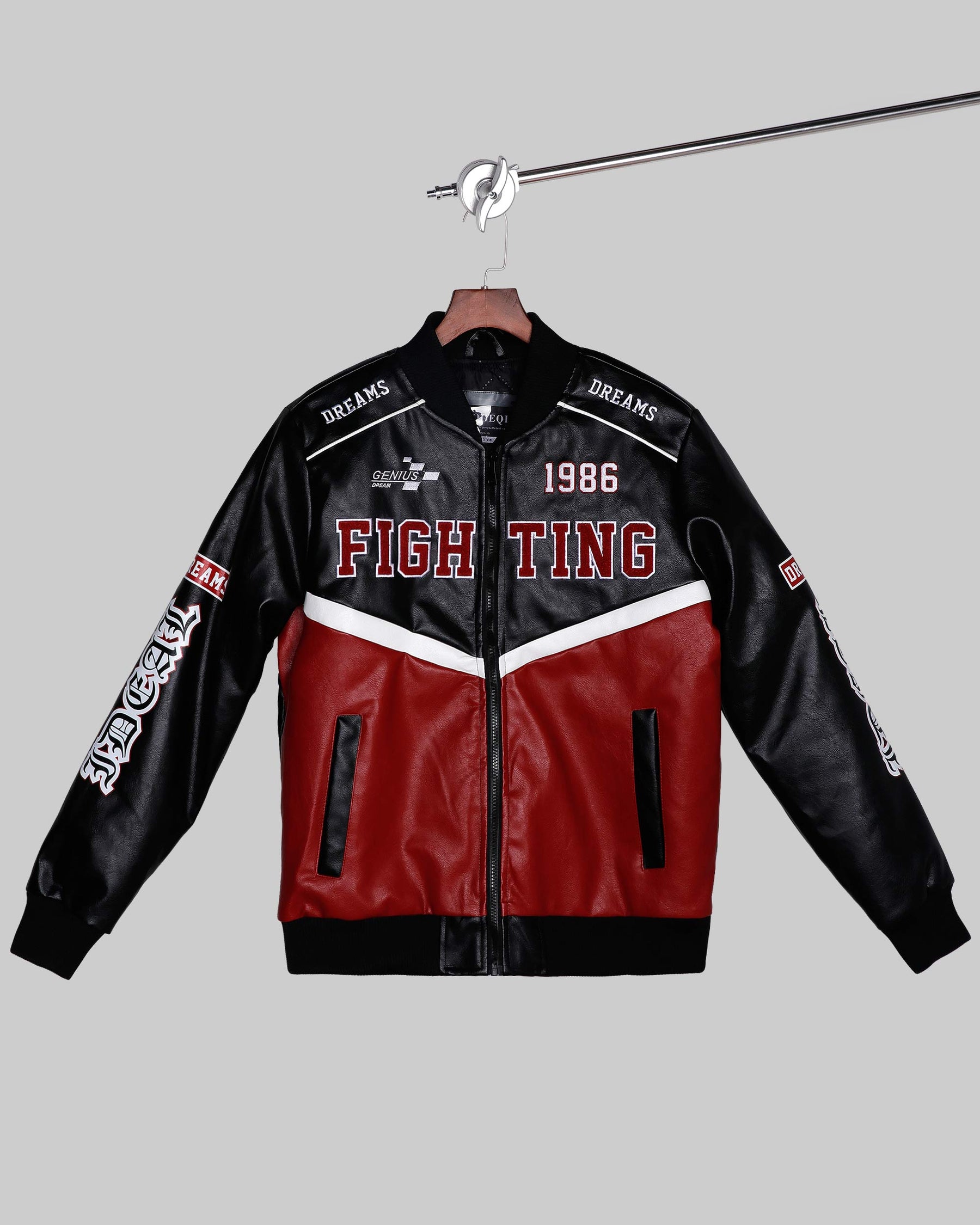 Chaqueta de béisbol con cuello acanalado-Entrega local en México