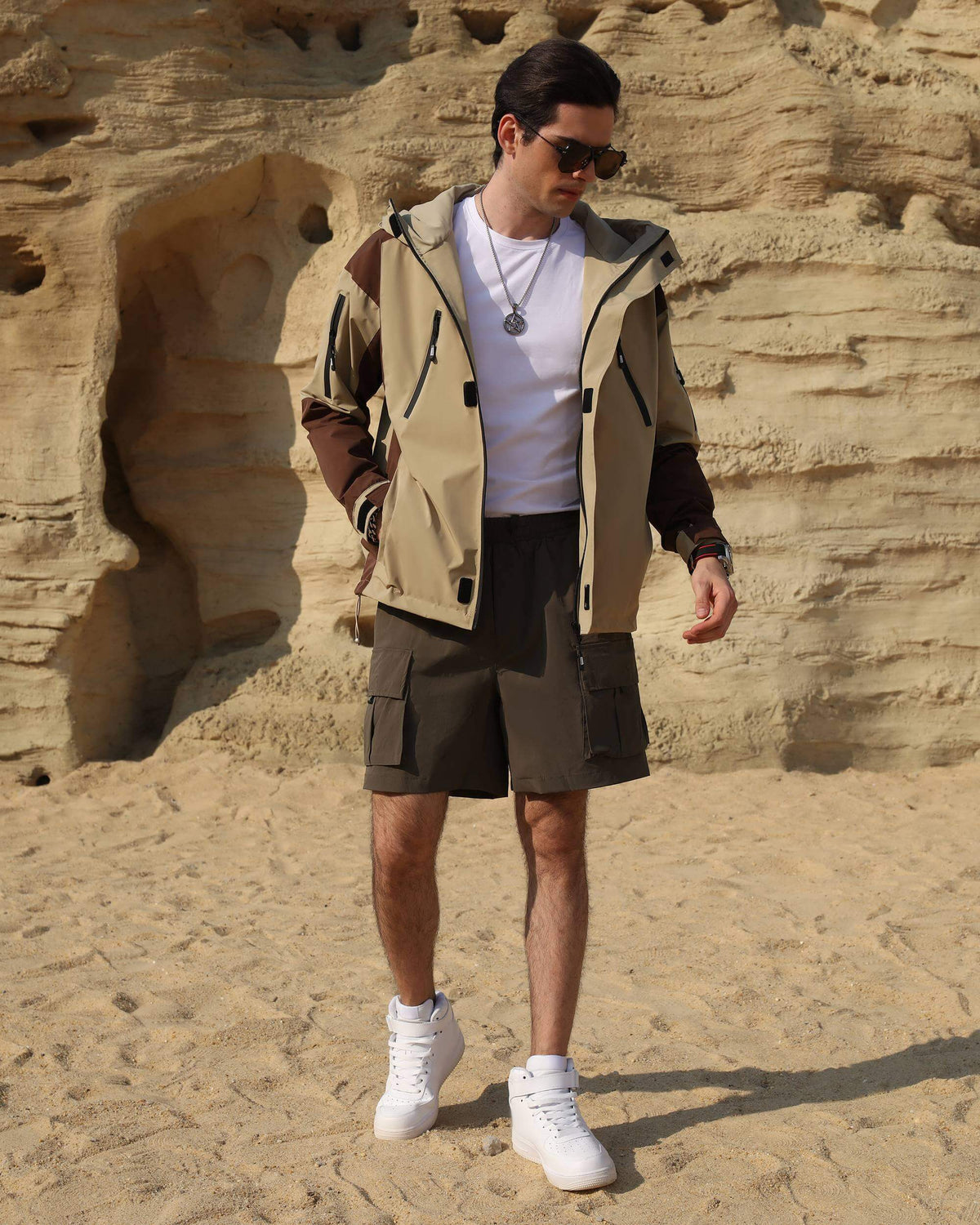 Men's Wide-Leg Cargo Shorts for Sportswear & Outdoor Hiking