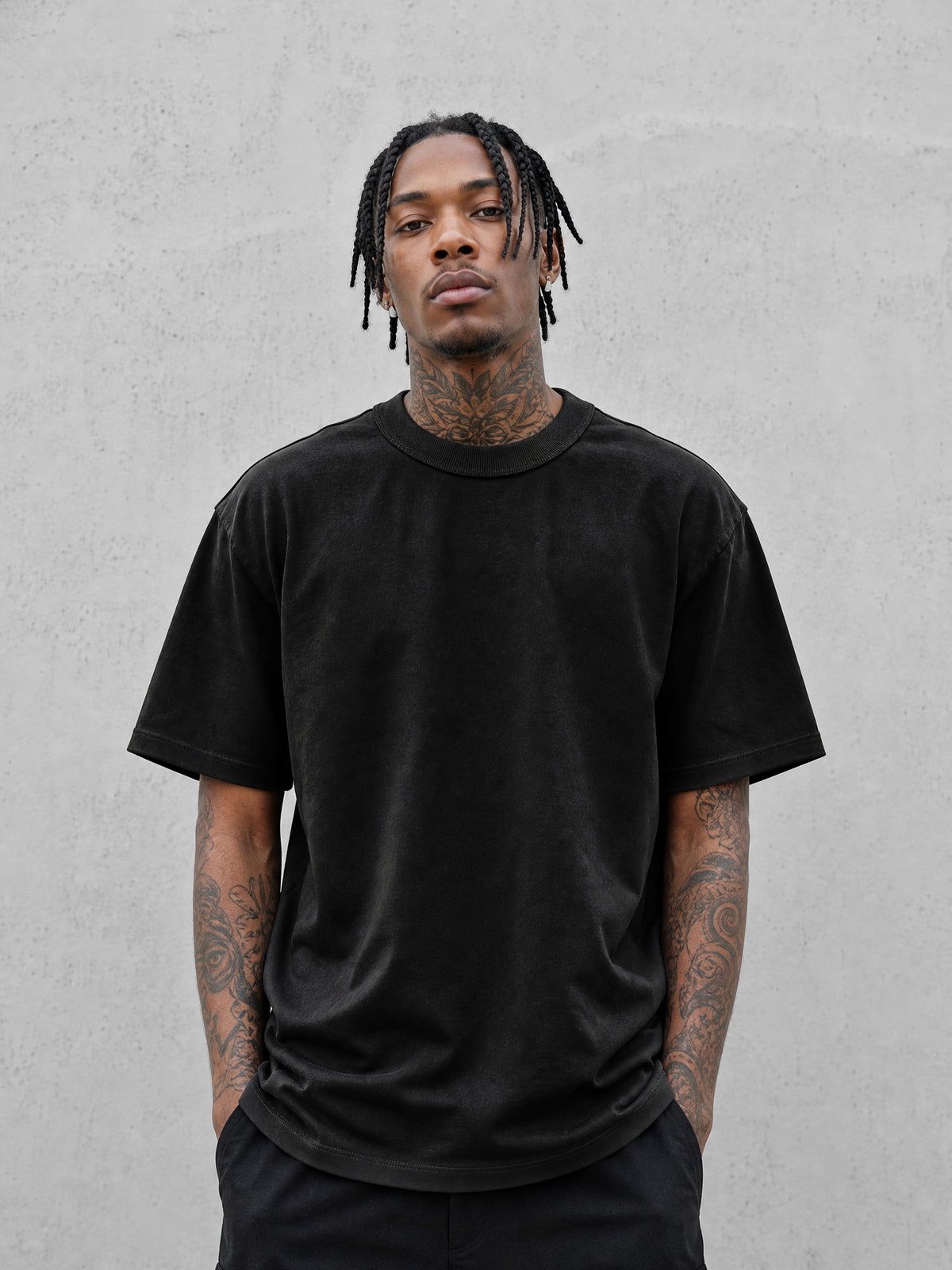 LOGEQI Men's 100% Cotton Oversized T-Shirt – Relaxed Fit Basic Tee, 10 Pieces/Pack