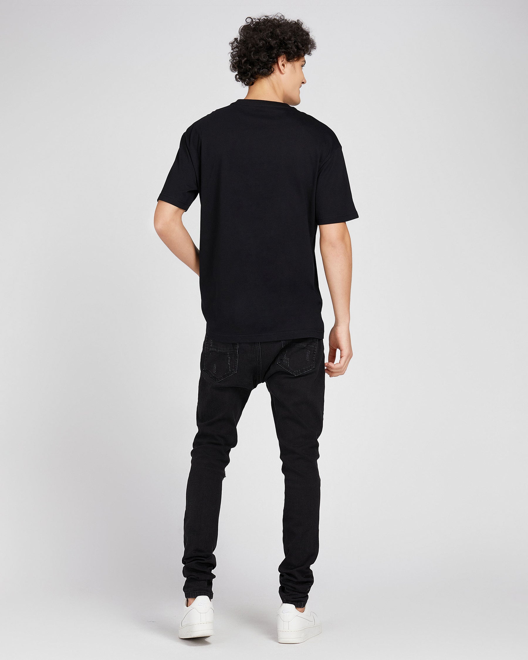 Camiseta gráfica con estampado de bolsa de dinero y grafiti, 100 % algodón