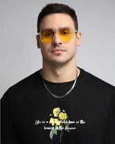 Men's T-Shirts with Yellow Flowers and Leaves Graphics and a Quote