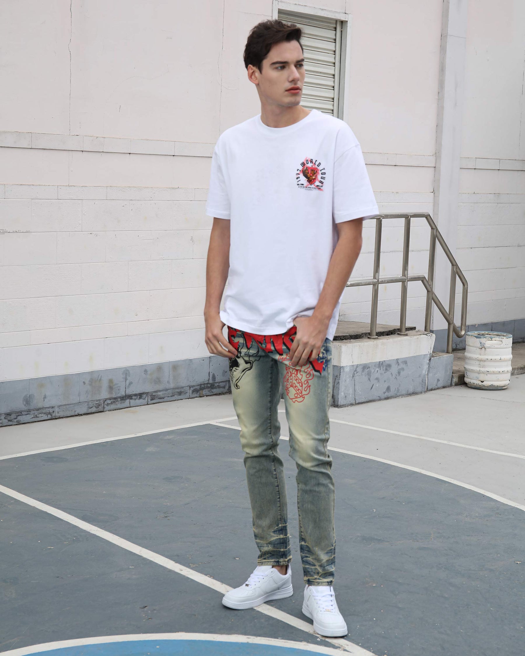 3D "World Tour" and Eagle 100% Cotton Graphic T-Shirt