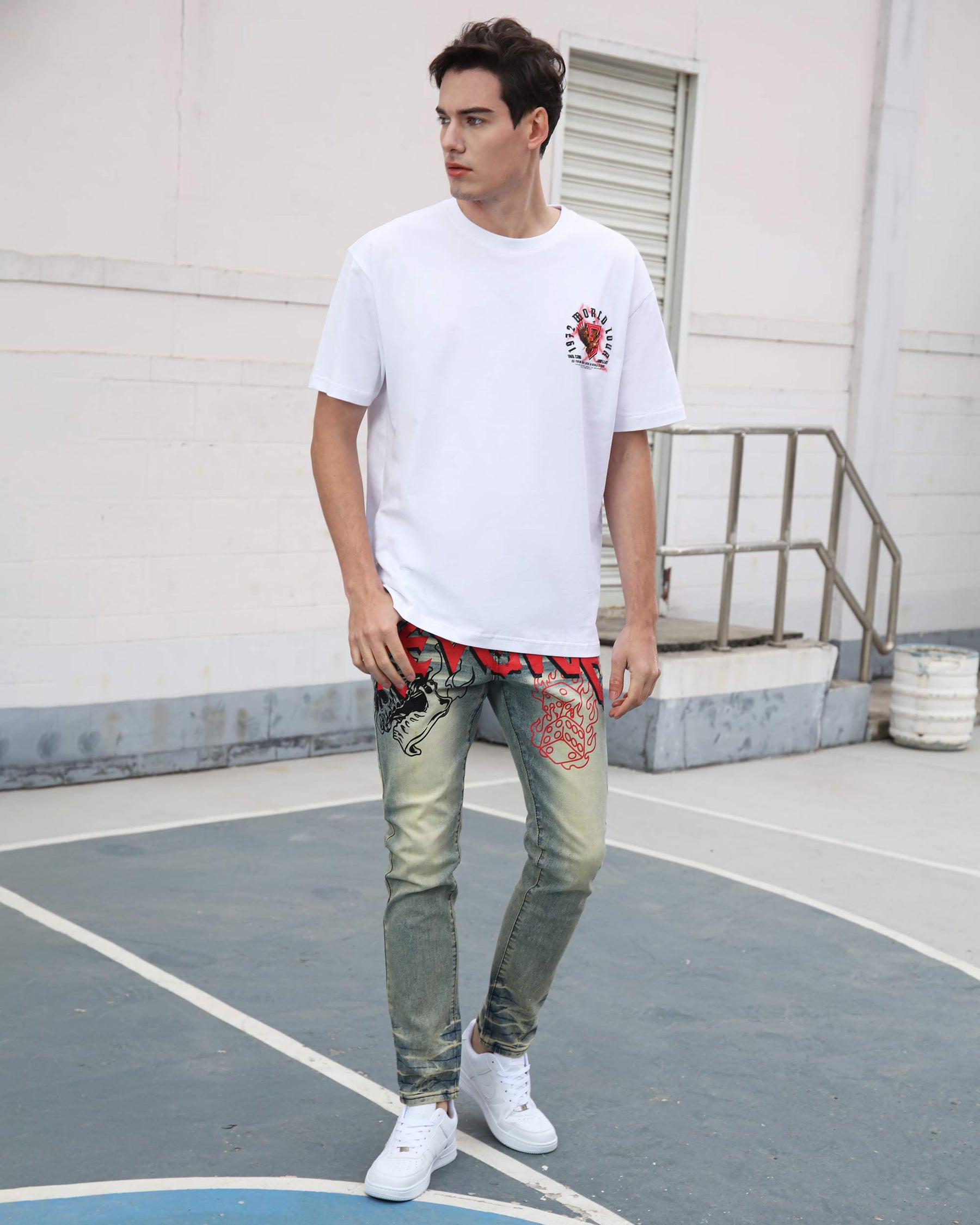 3D "World Tour" and Eagle 100% Cotton Graphic T-Shirt