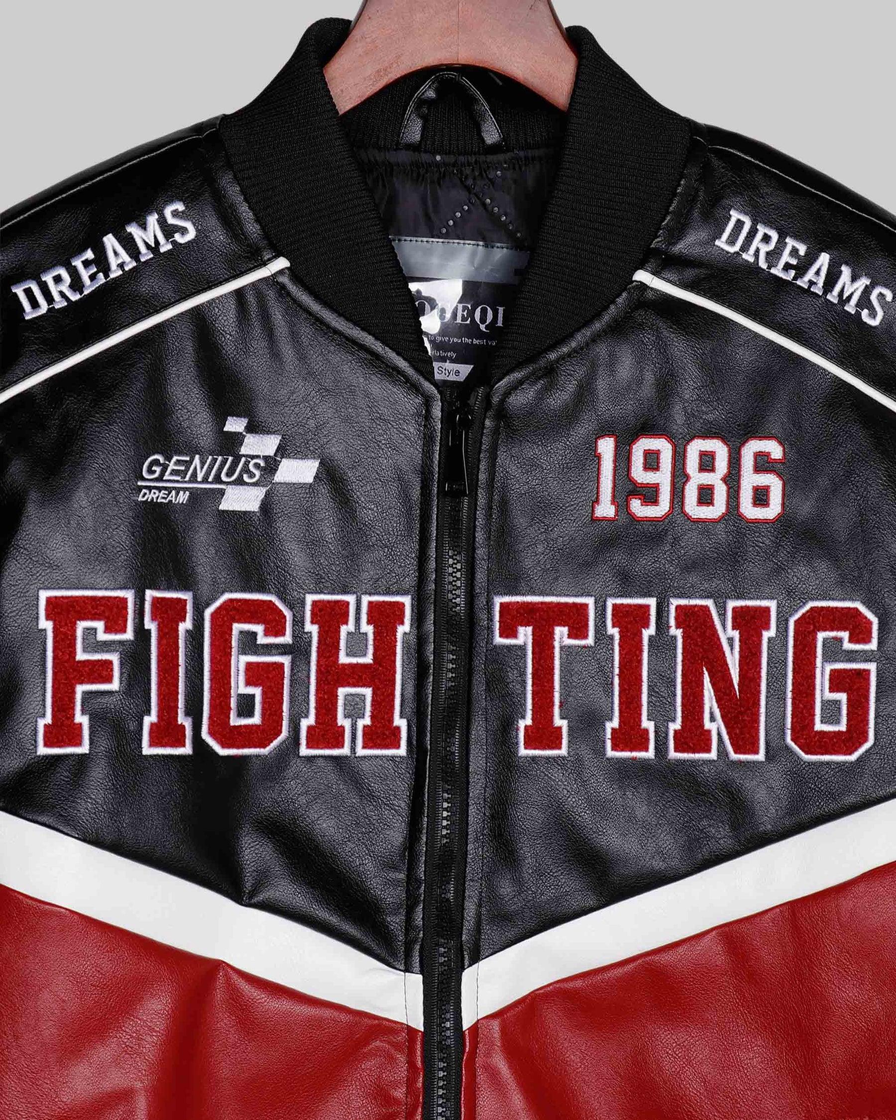 Chaqueta de béisbol con cuello acanalado-Entrega local en México