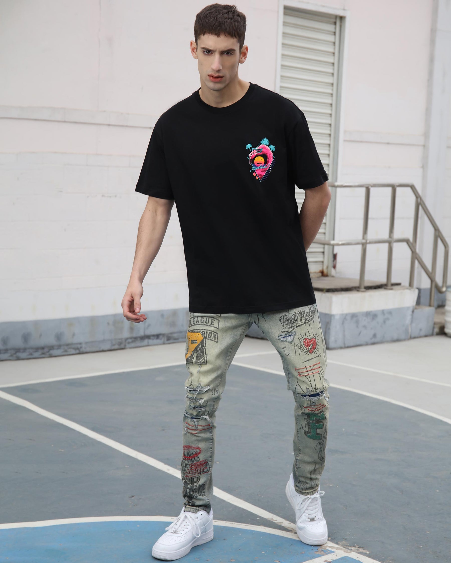Pink Flamingo, Palm Trees, and "Radical" Retro-Style Graphic Tees