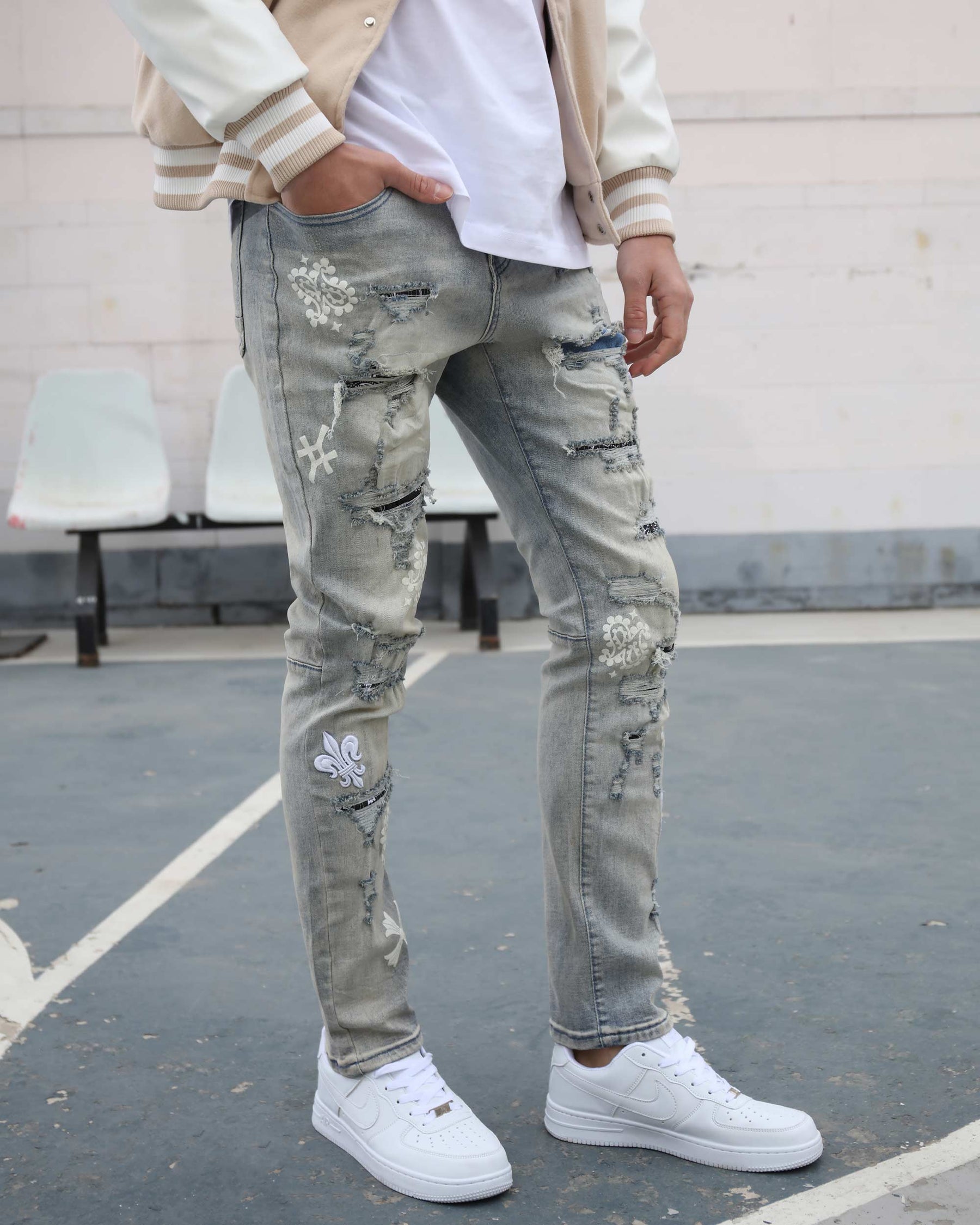 Distressed Ripped Vintage Trendsetter Jeans-Mexico Local Delivery