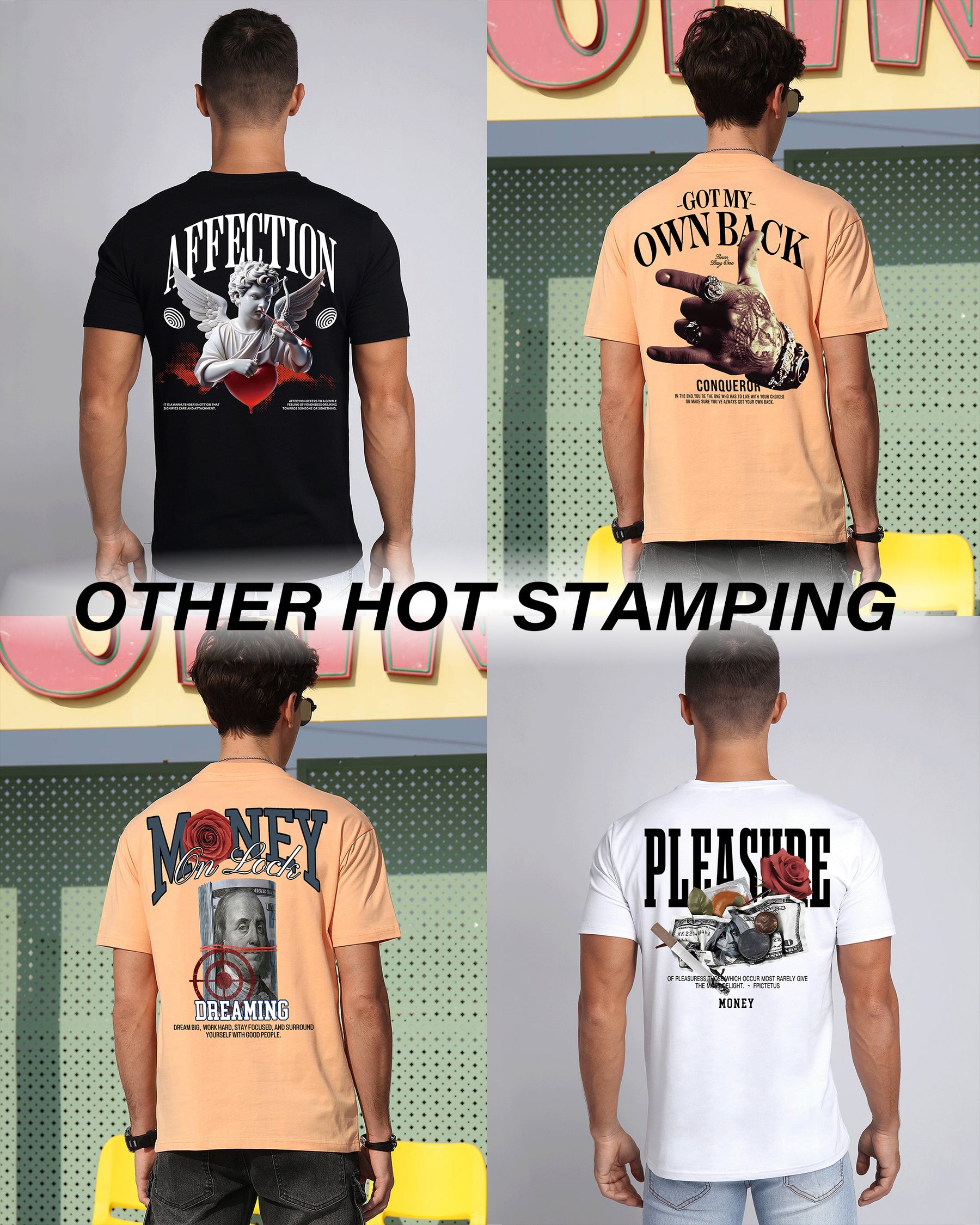 Camiseta lavada extragrande Logeqi 100 % algodón con un diseño de estampado único y cómodo para tu colección diaria.