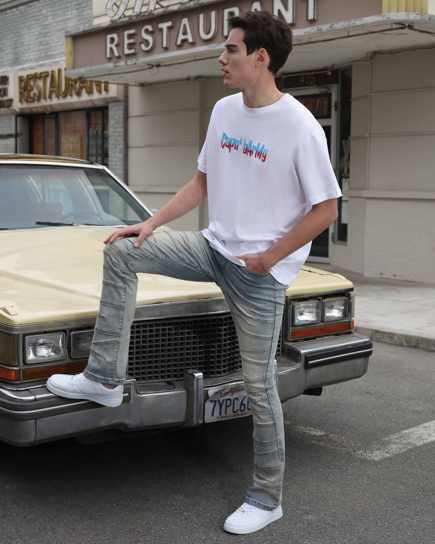 Skull Wearing Crown, Crossbones, and 'Capn BArrMy' Text 100% Cotton Graphic Tee
