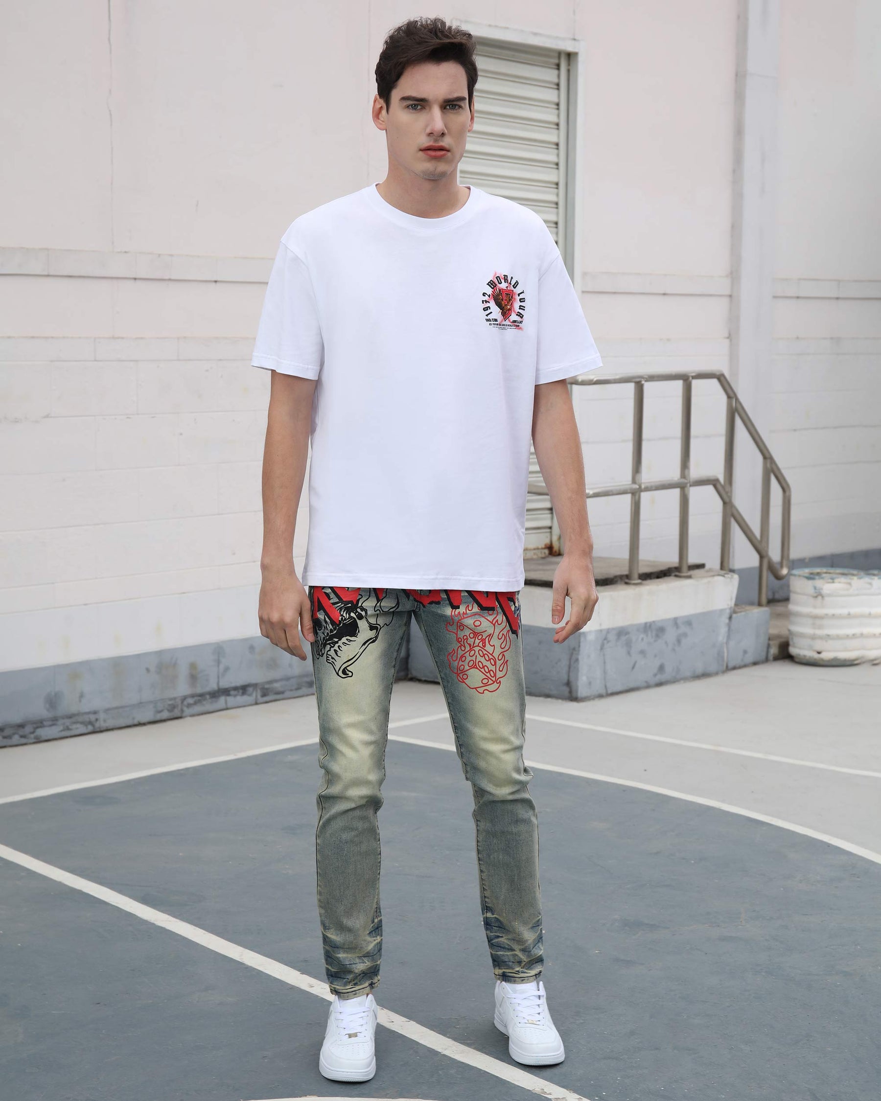 3D "World Tour" and Eagle 100% Cotton Graphic T-Shirt