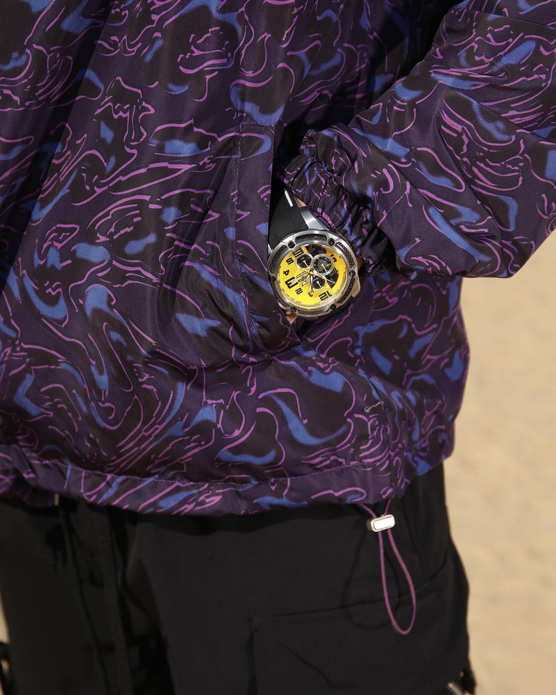 Logeqi® Men's Marble Pattern Windbreaker Jacket