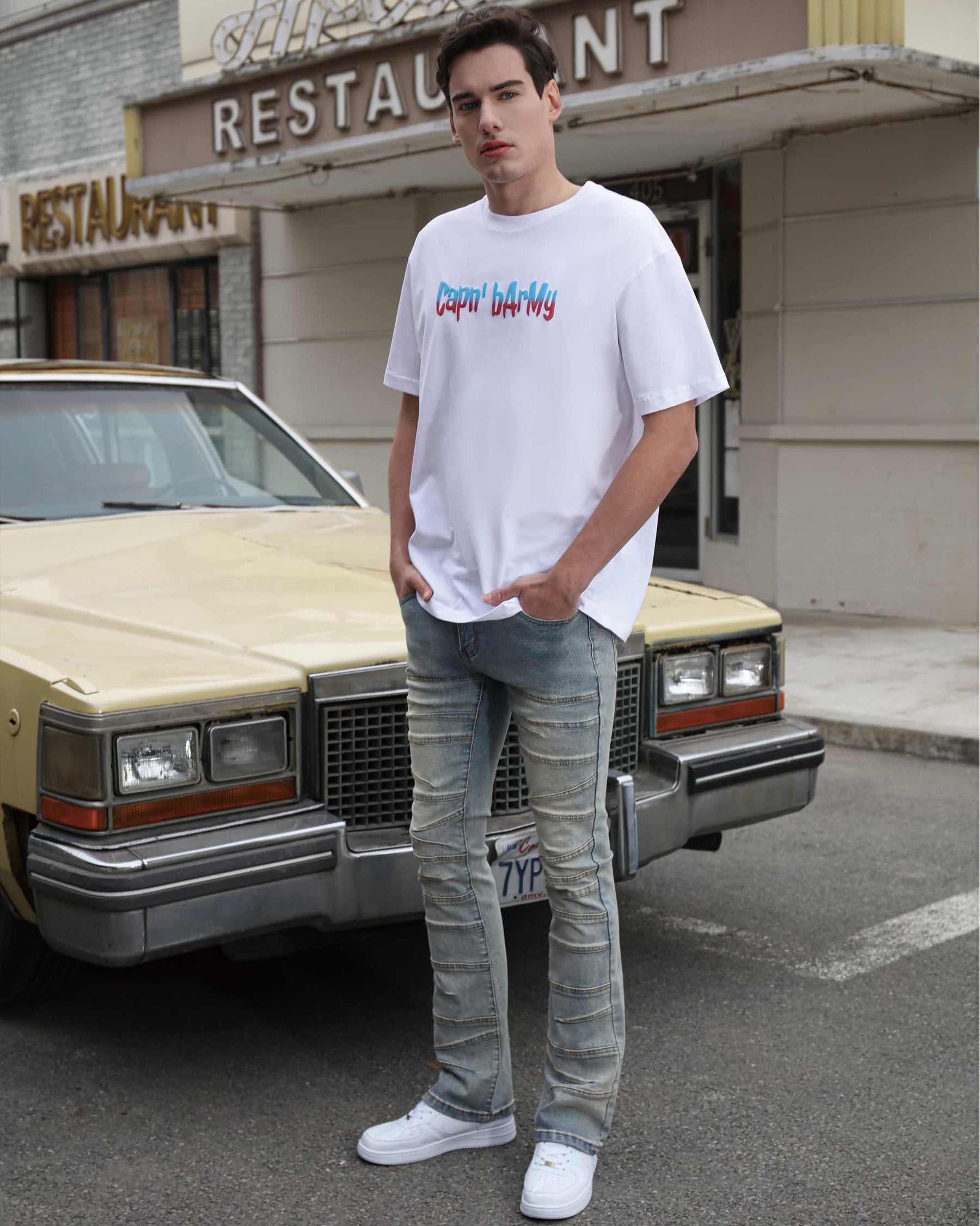 Skull Wearing Crown, Crossbones, and 'Capn BArrMy' Text 100% Cotton Graphic Tee