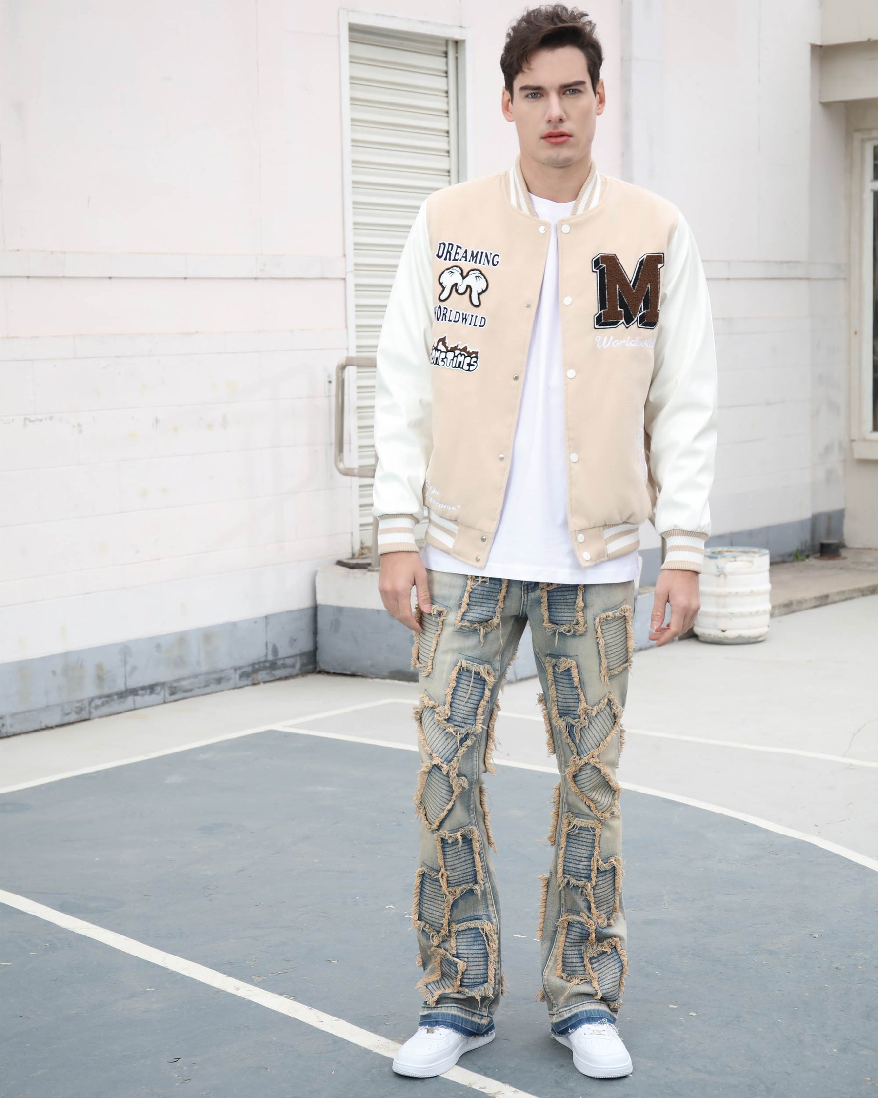 Vintage Blue Flared Jeans with Fringe Detailing