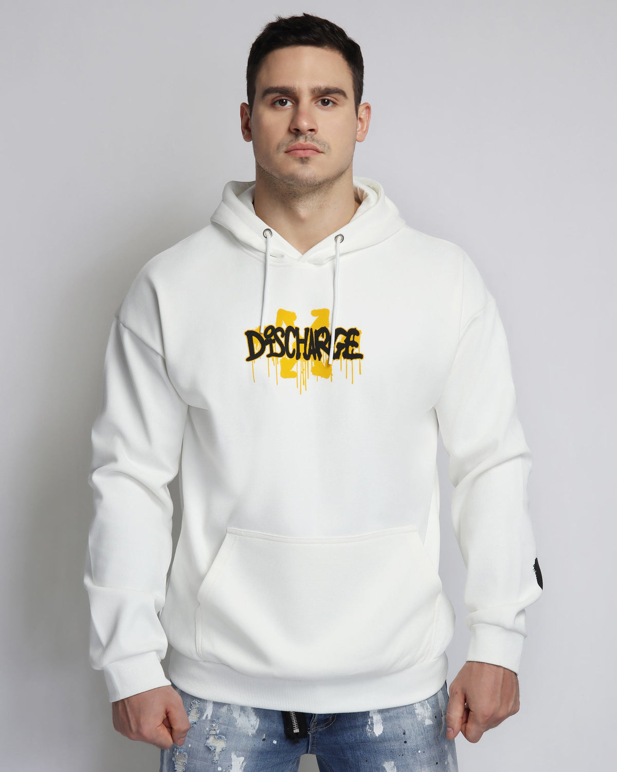 Hoodie with Distressed Print-Mexico Local Delivery