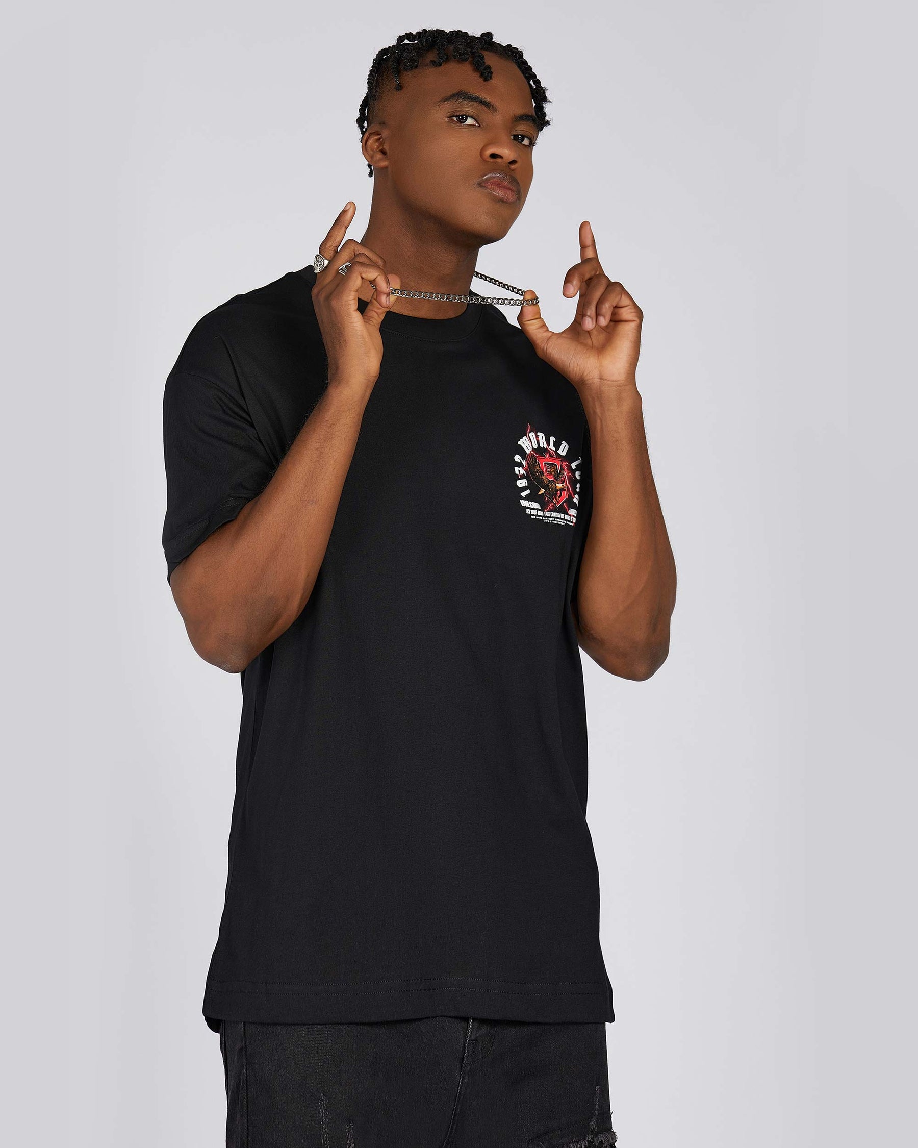 3D "World Tour" and Eagle 100% Cotton Graphic T-Shirt