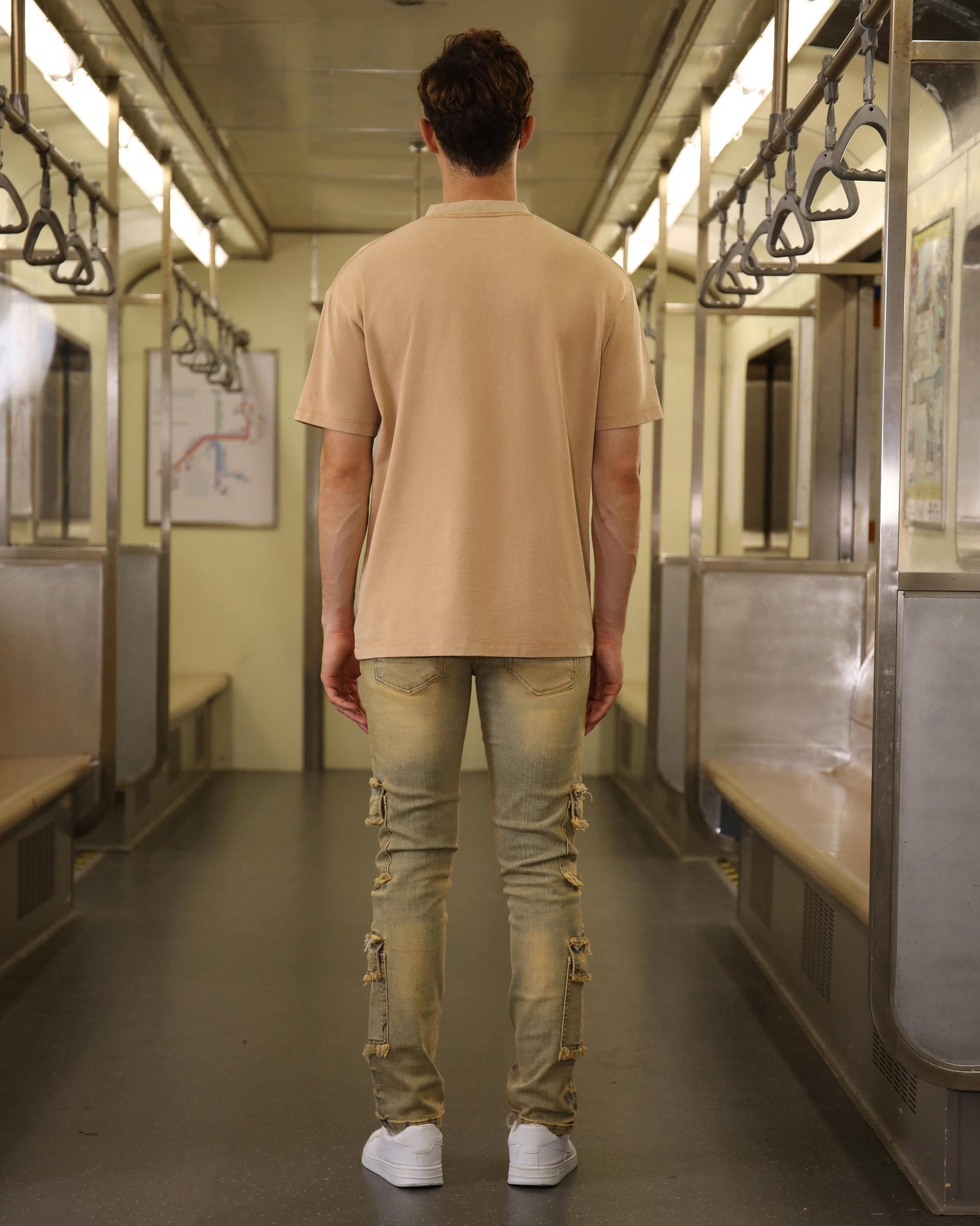 Classic Washed Crew Neck T-Shirt-Khaki