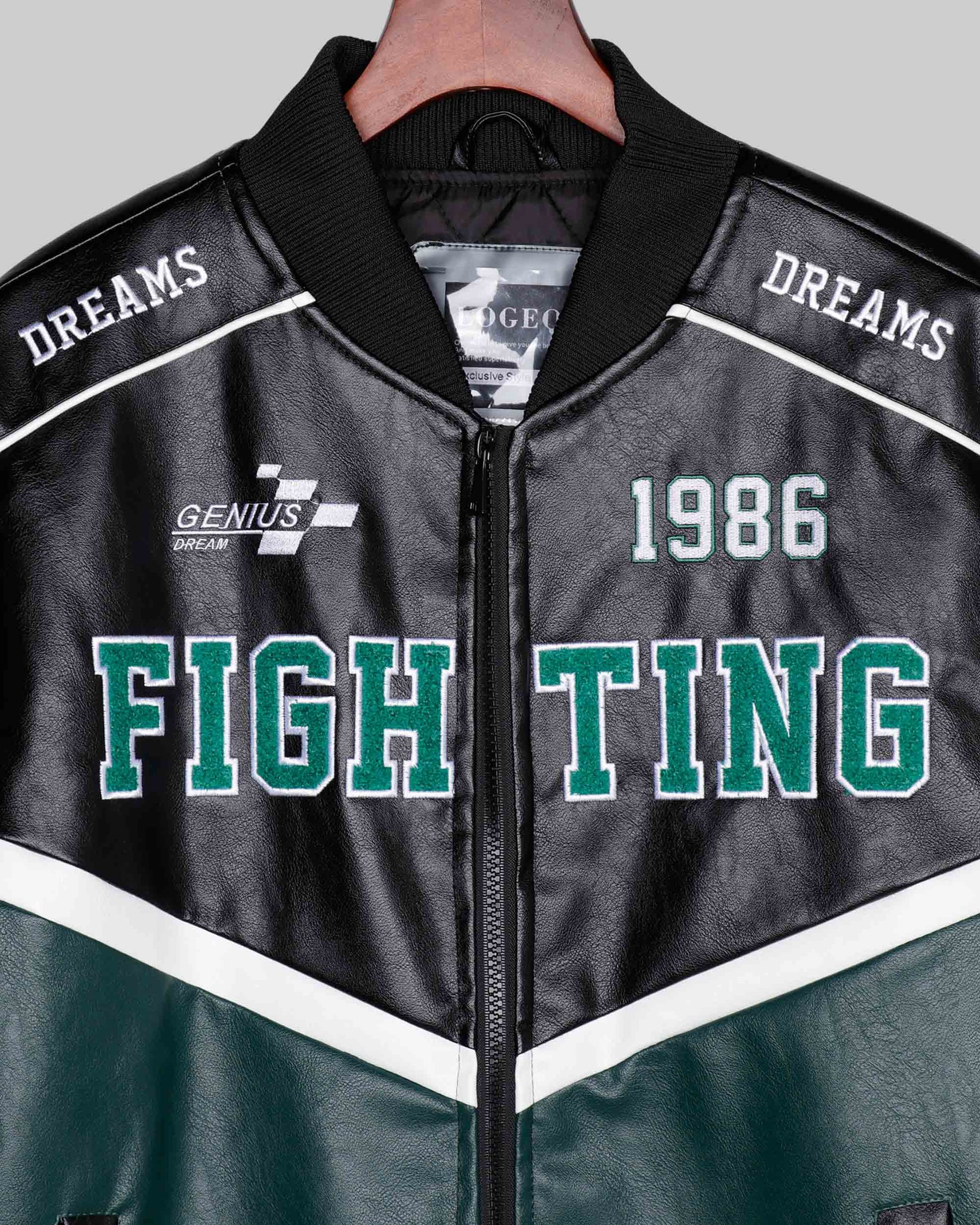 Chaqueta de béisbol con cuello acanalado-Entrega local en México