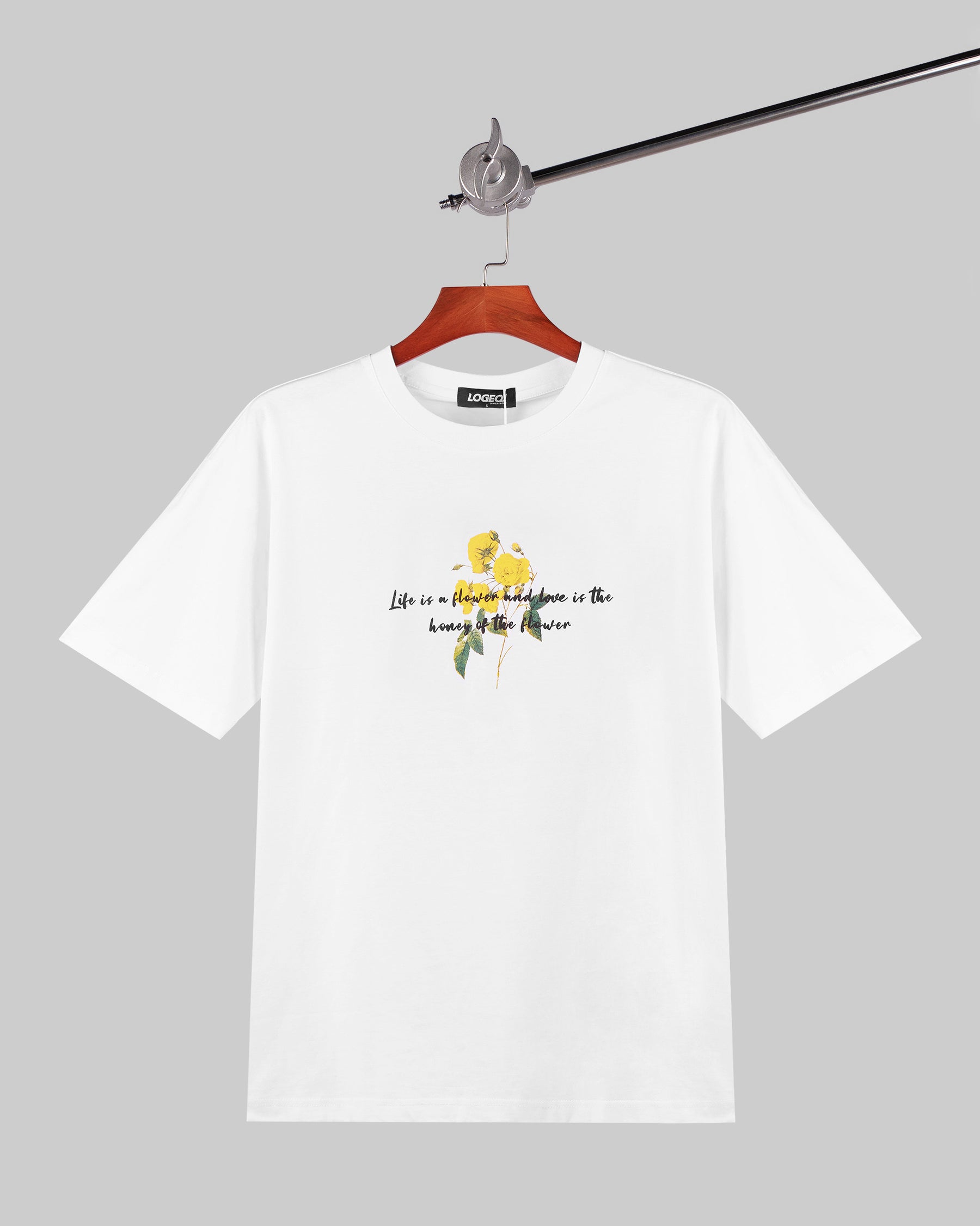 Men's T-Shirts with Yellow Flowers and Leaves Graphics and a Quote