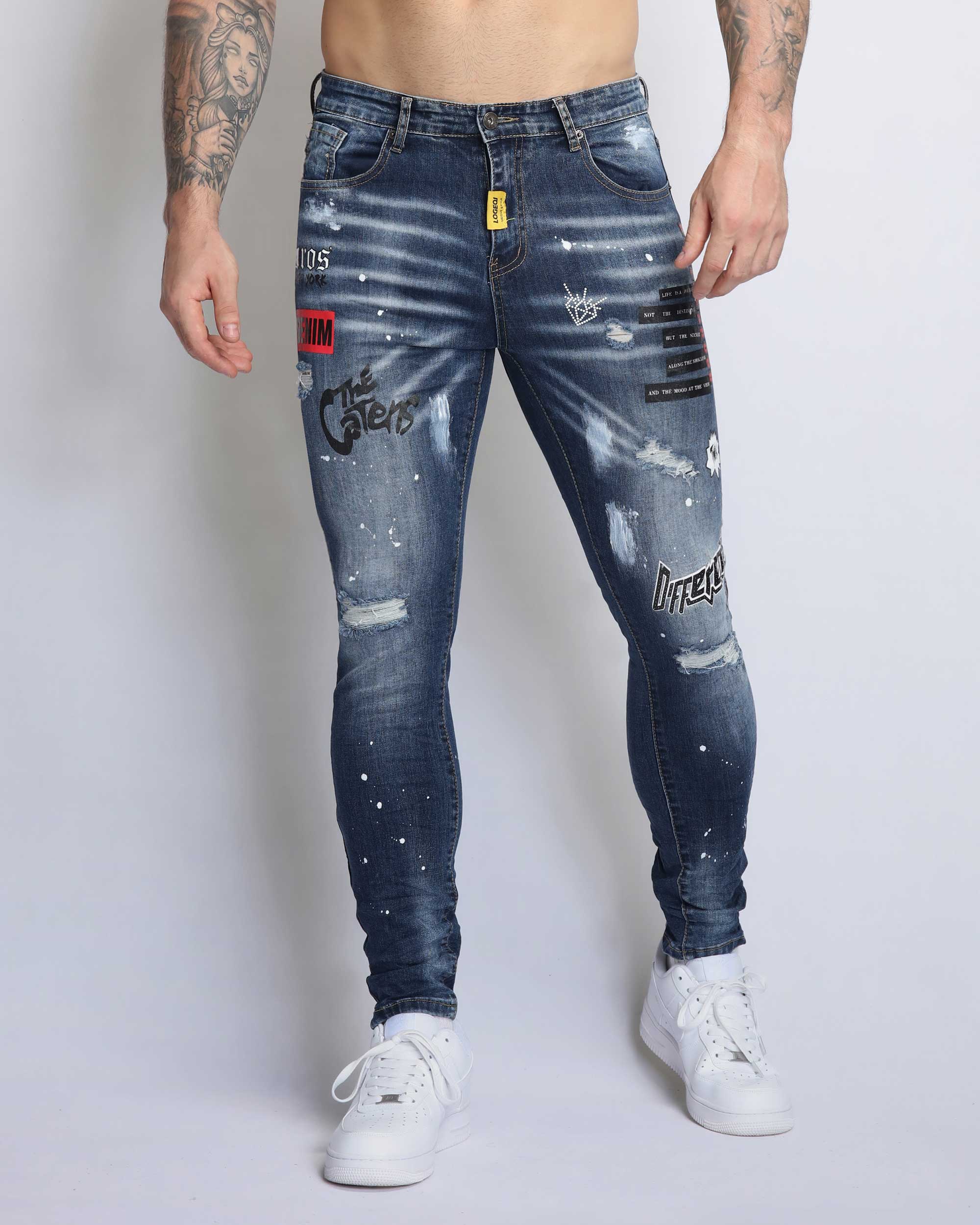 UrbanFray - Ripped Blue Denim Jeans by The Nevermore