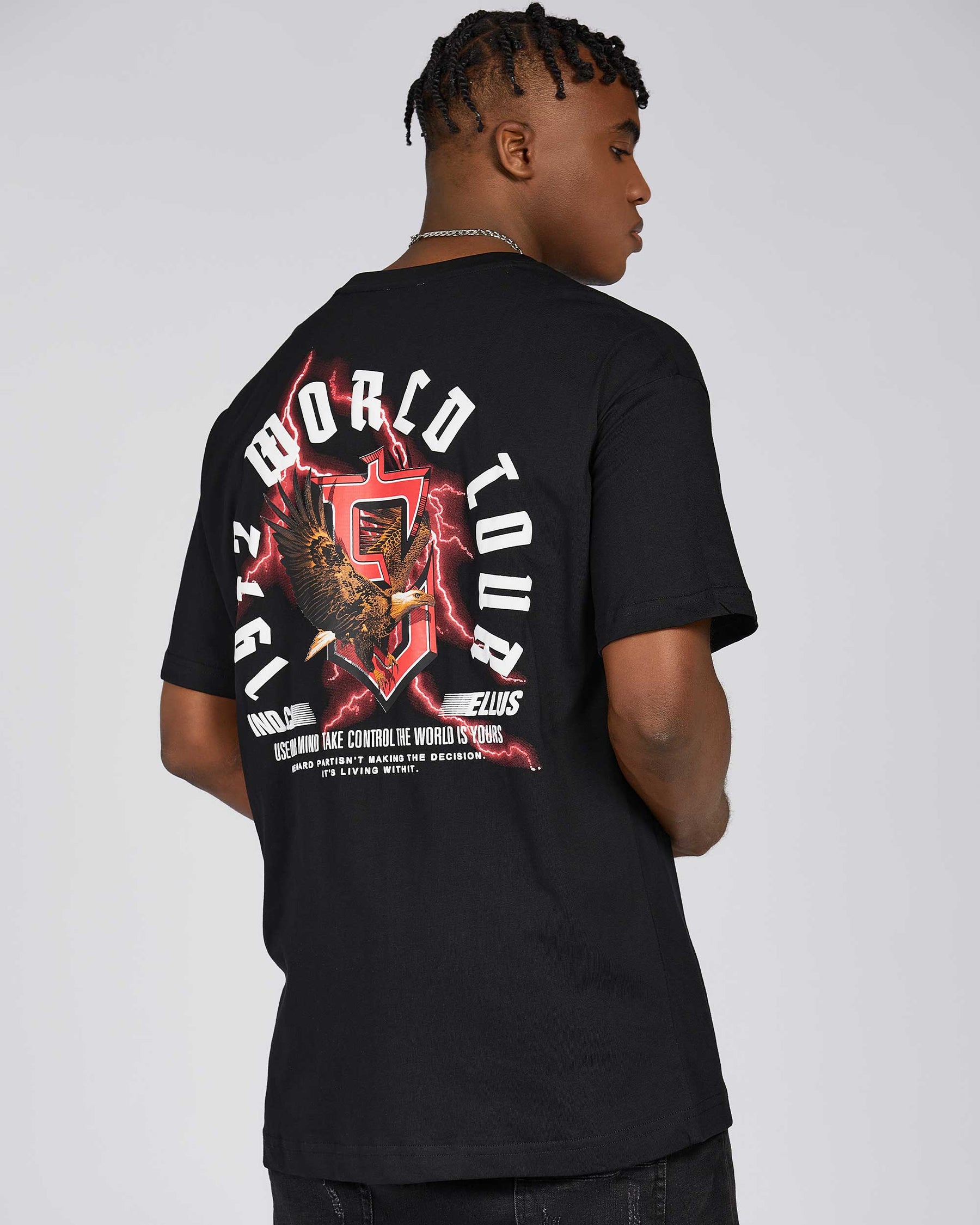 3D "World Tour" and Eagle 100% Cotton Graphic T-Shirt