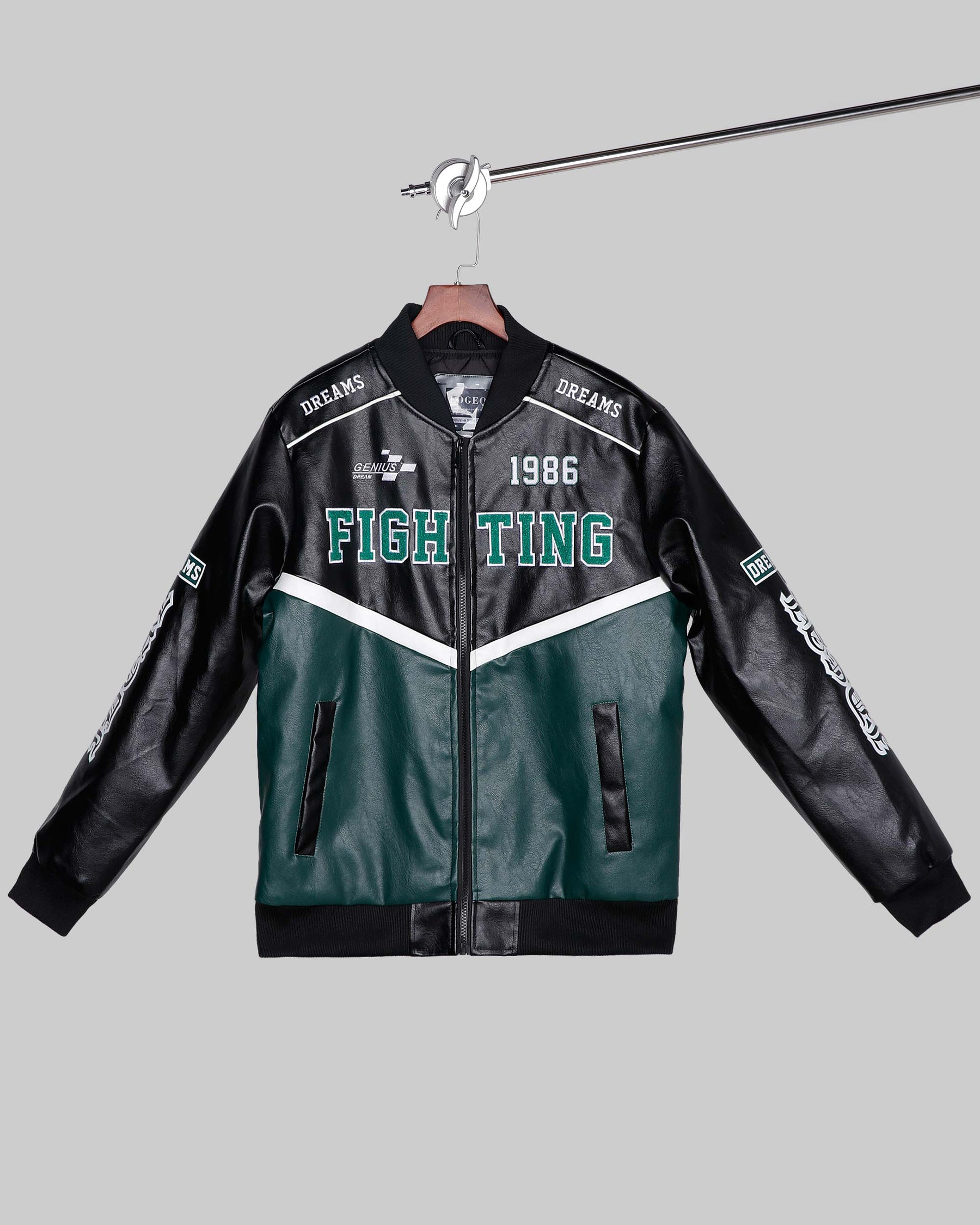 Chaqueta de béisbol con cuello acanalado-Entrega local en México