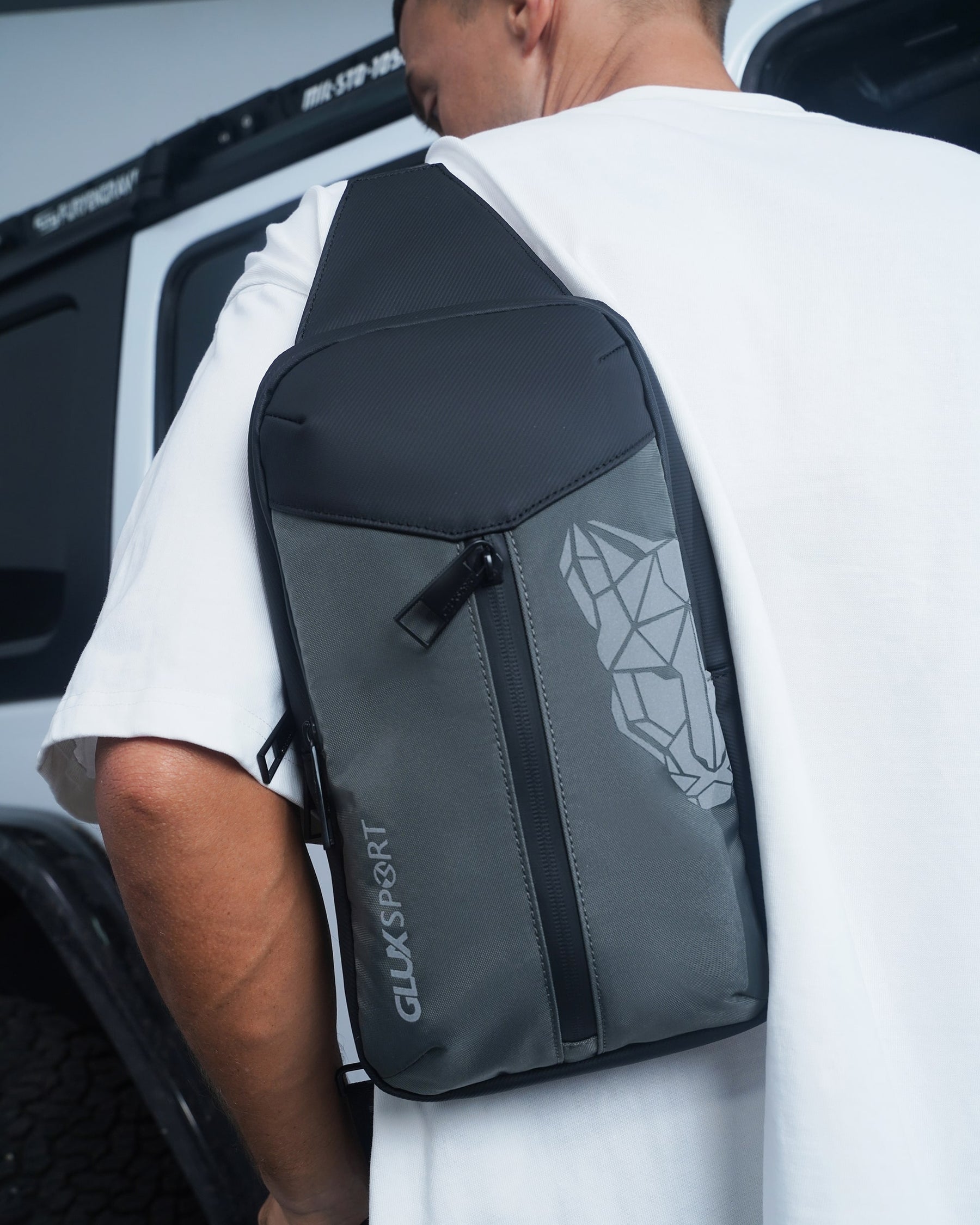 GLUX Bolso bandolera pequeño portátil para hombre Bolso de pecho