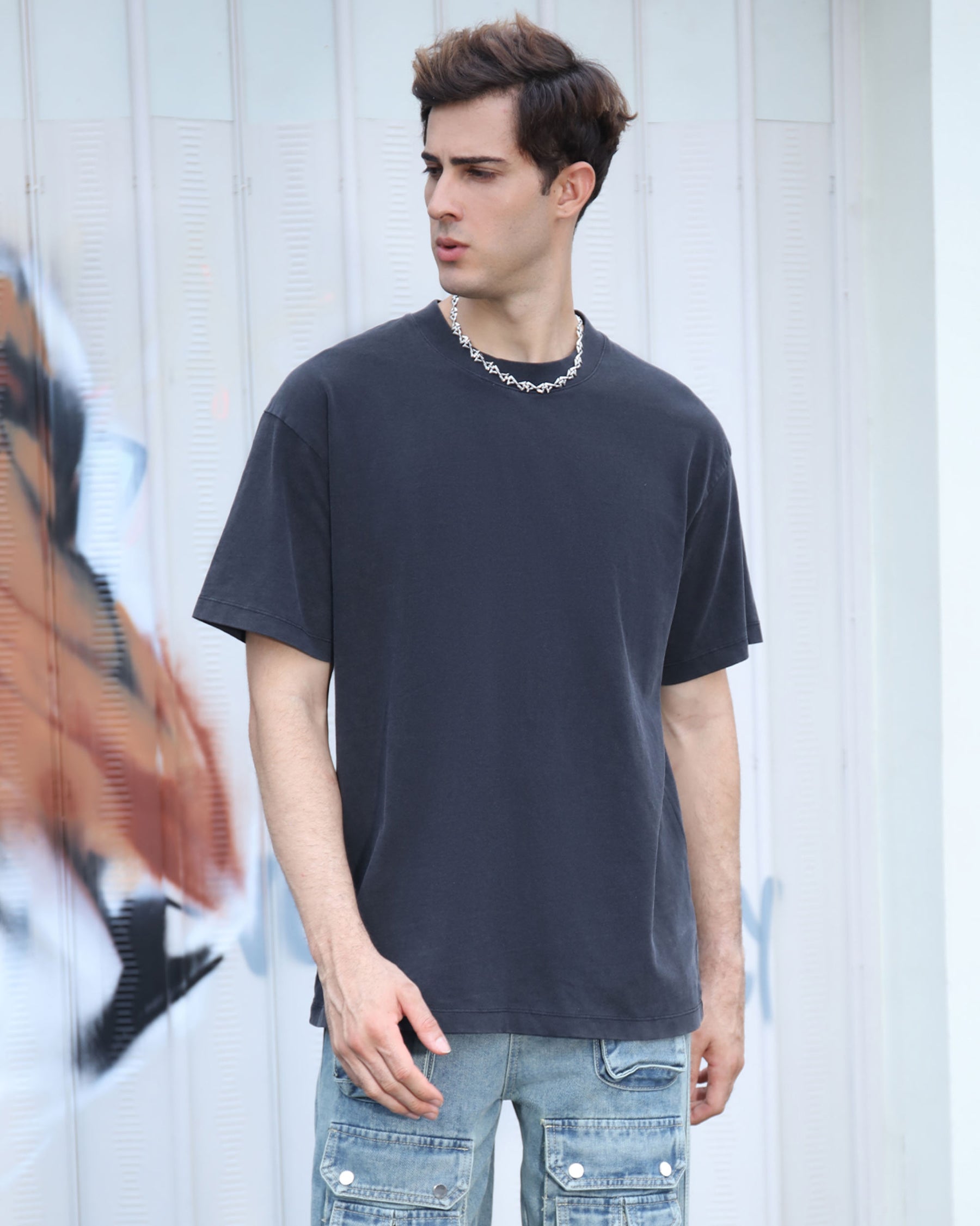 Classic Washed Crew Neck T-Shirt-Black