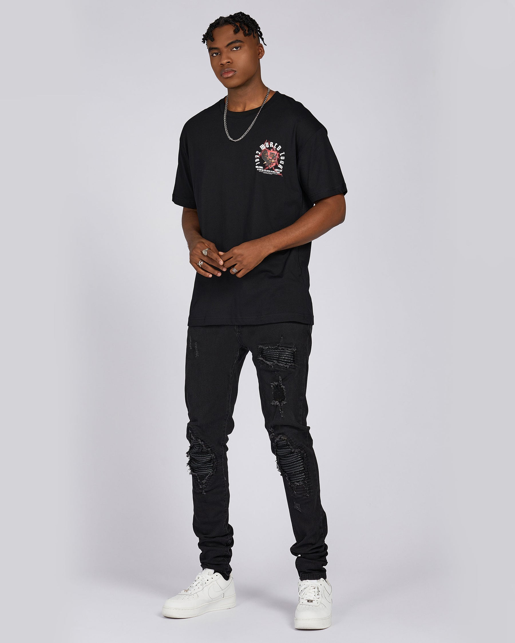 3D "World Tour" and Eagle 100% Cotton Graphic T-Shirt