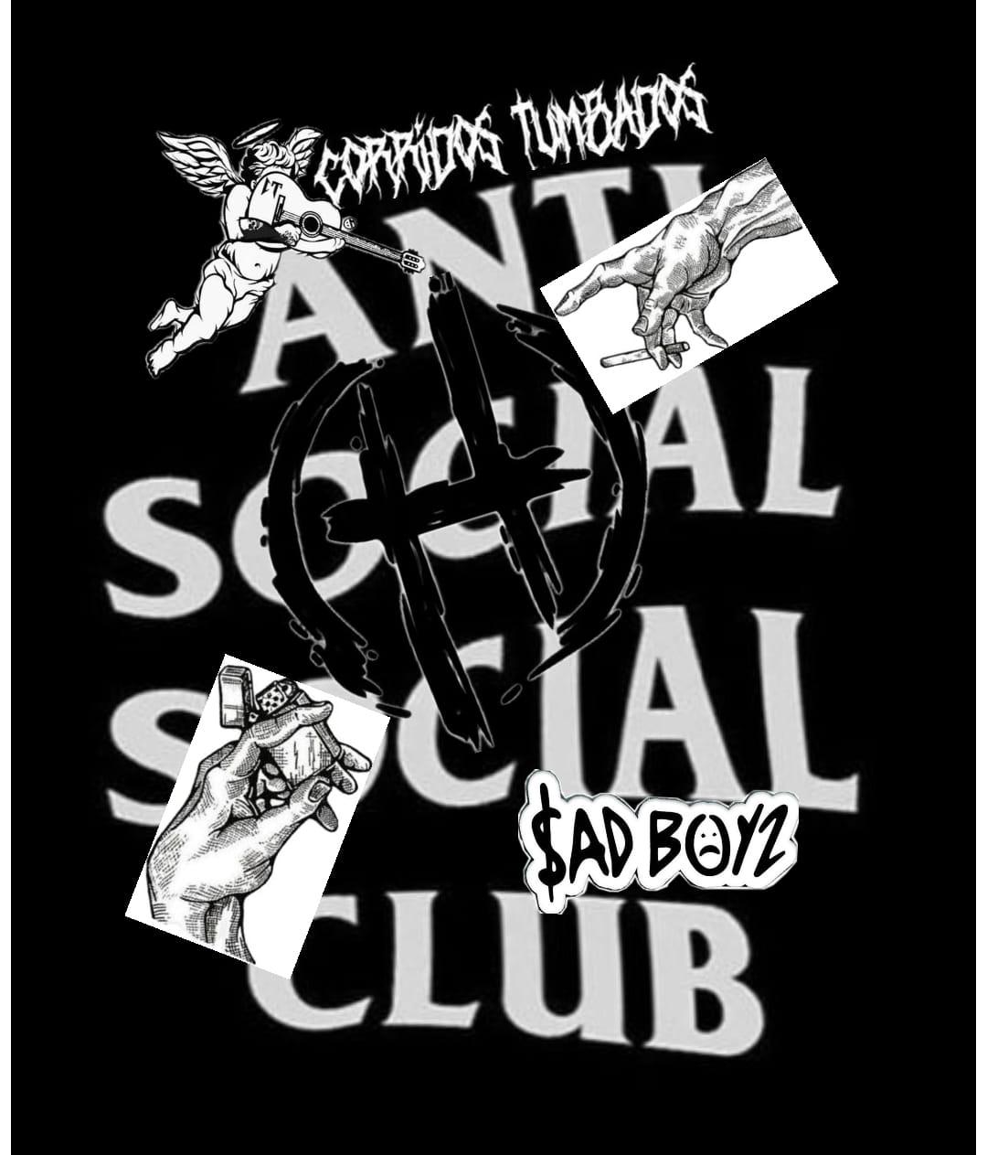 Anti Social Social Club Collage, Edgy Streetwear Graphic with Gothic Elements