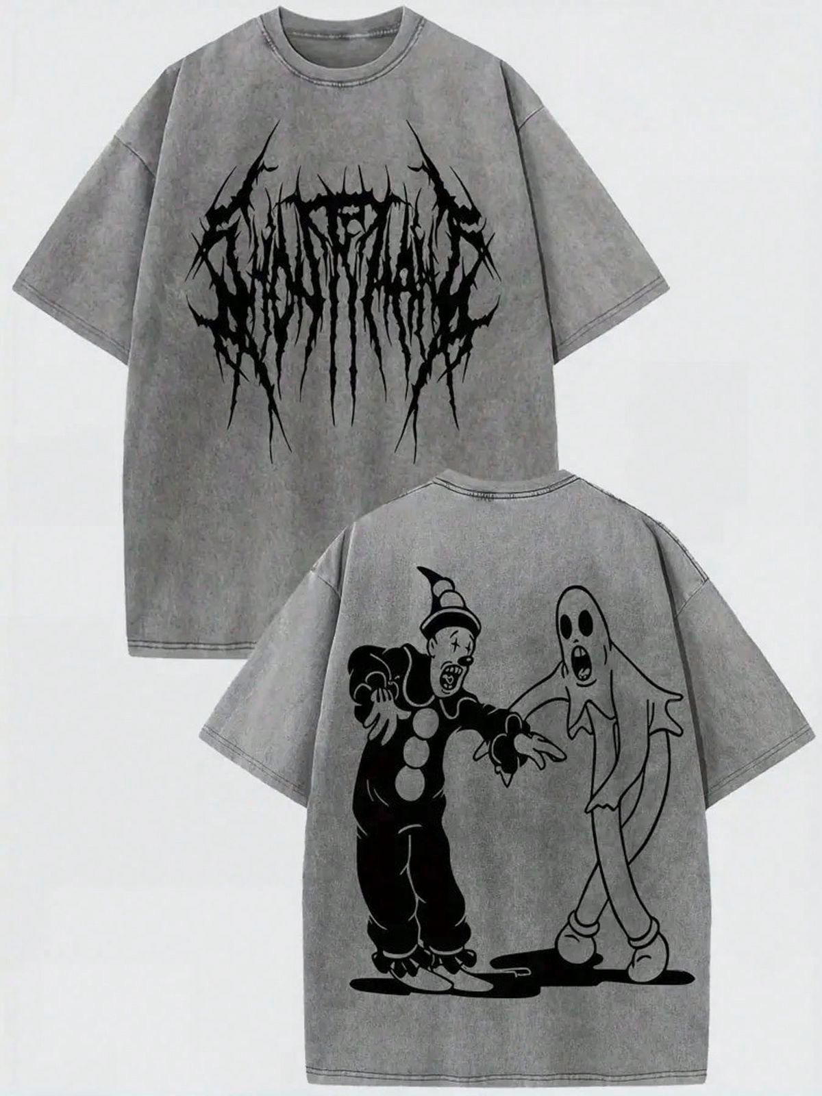 Men’s Ghost Clown Graphic T-Shirt – 100% Cotton Streetwear Tee