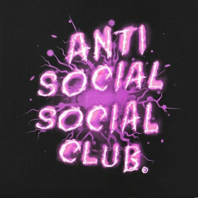 Edgy streetwear anti Social Social Club Pink Lightning Graphic of LOGEQI custom printed tees.