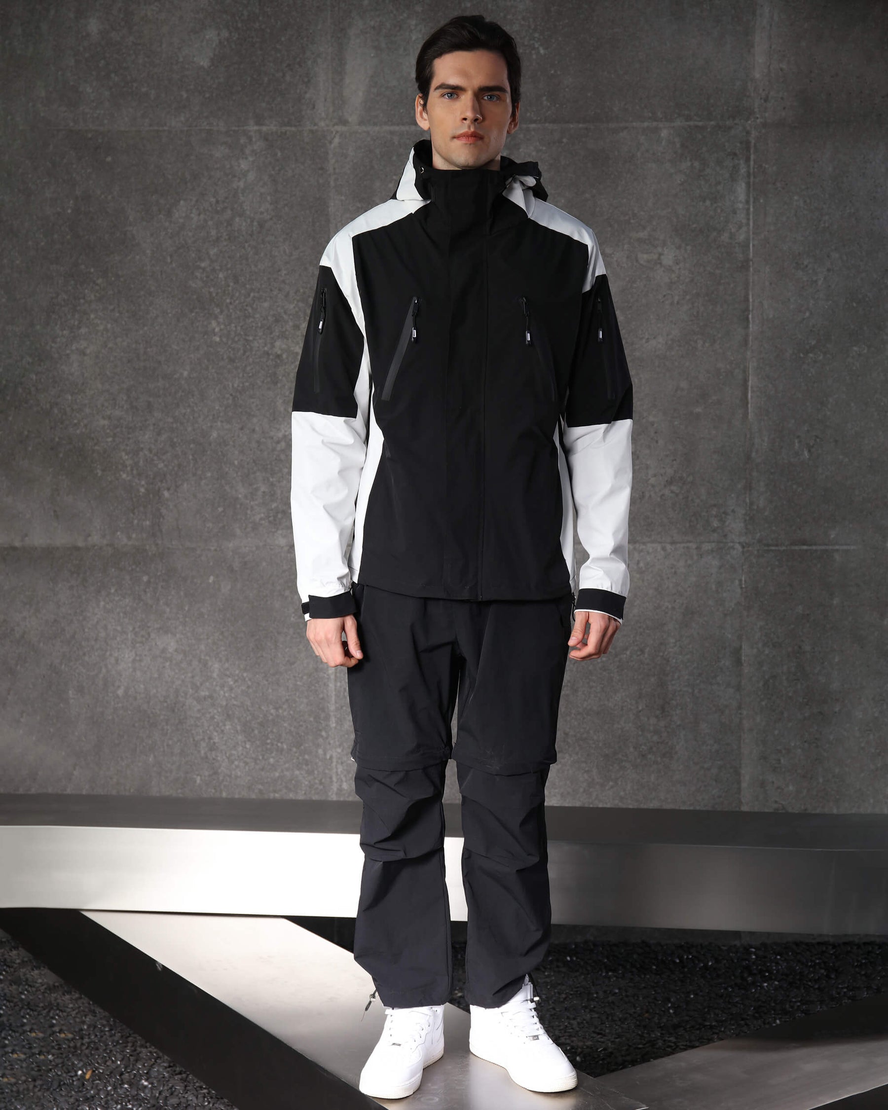 LOGEQI Convertible Wide Cargo Pants Loose Straight Fit