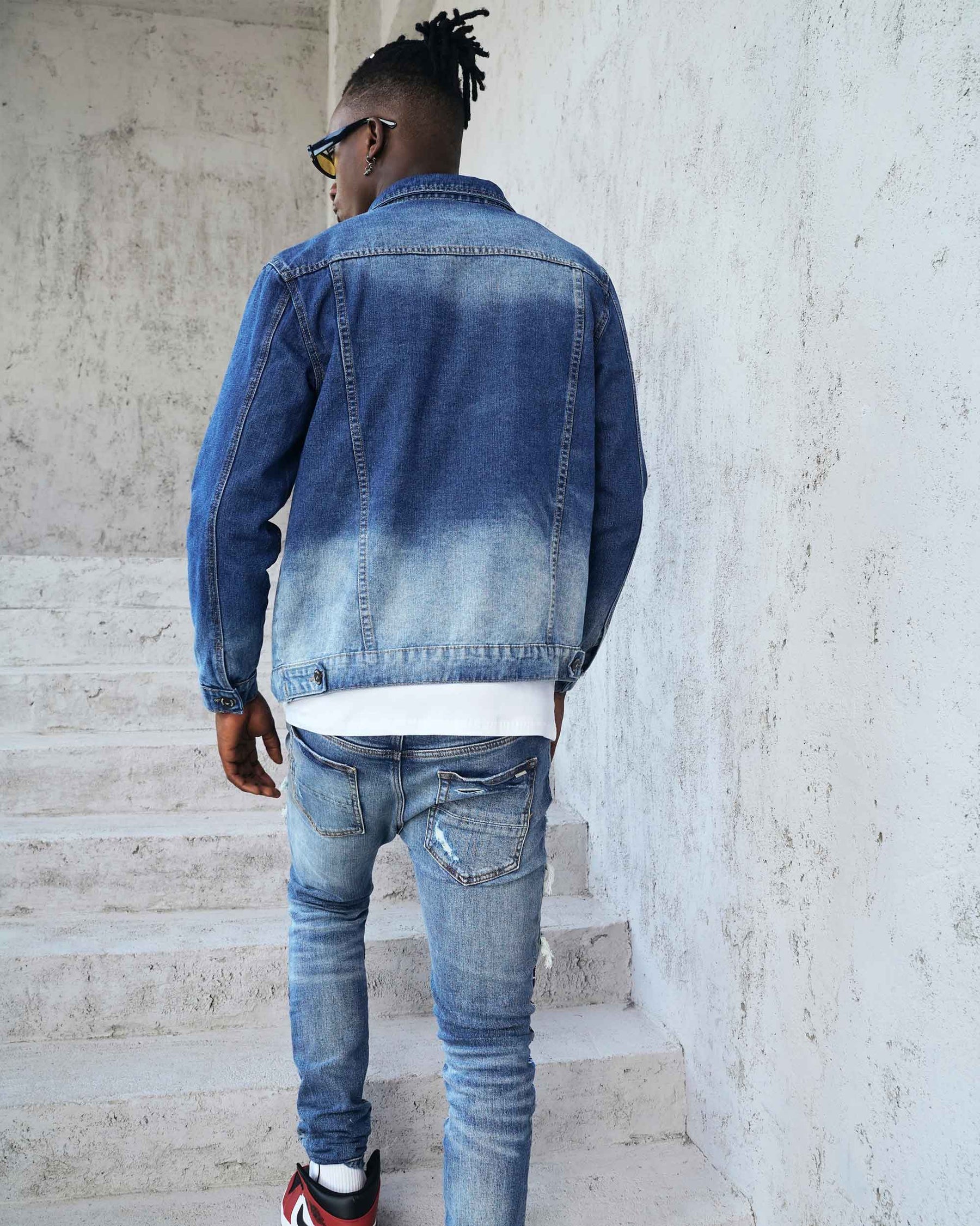 Logeqi Irregular Blue Denim Jacket