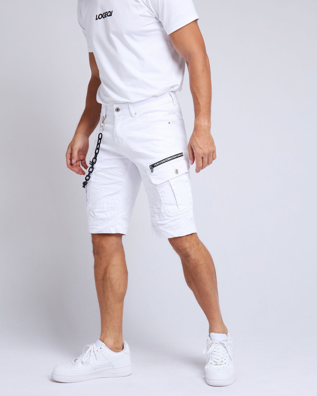 Printed Waterproof Zipper Jeans Shorts