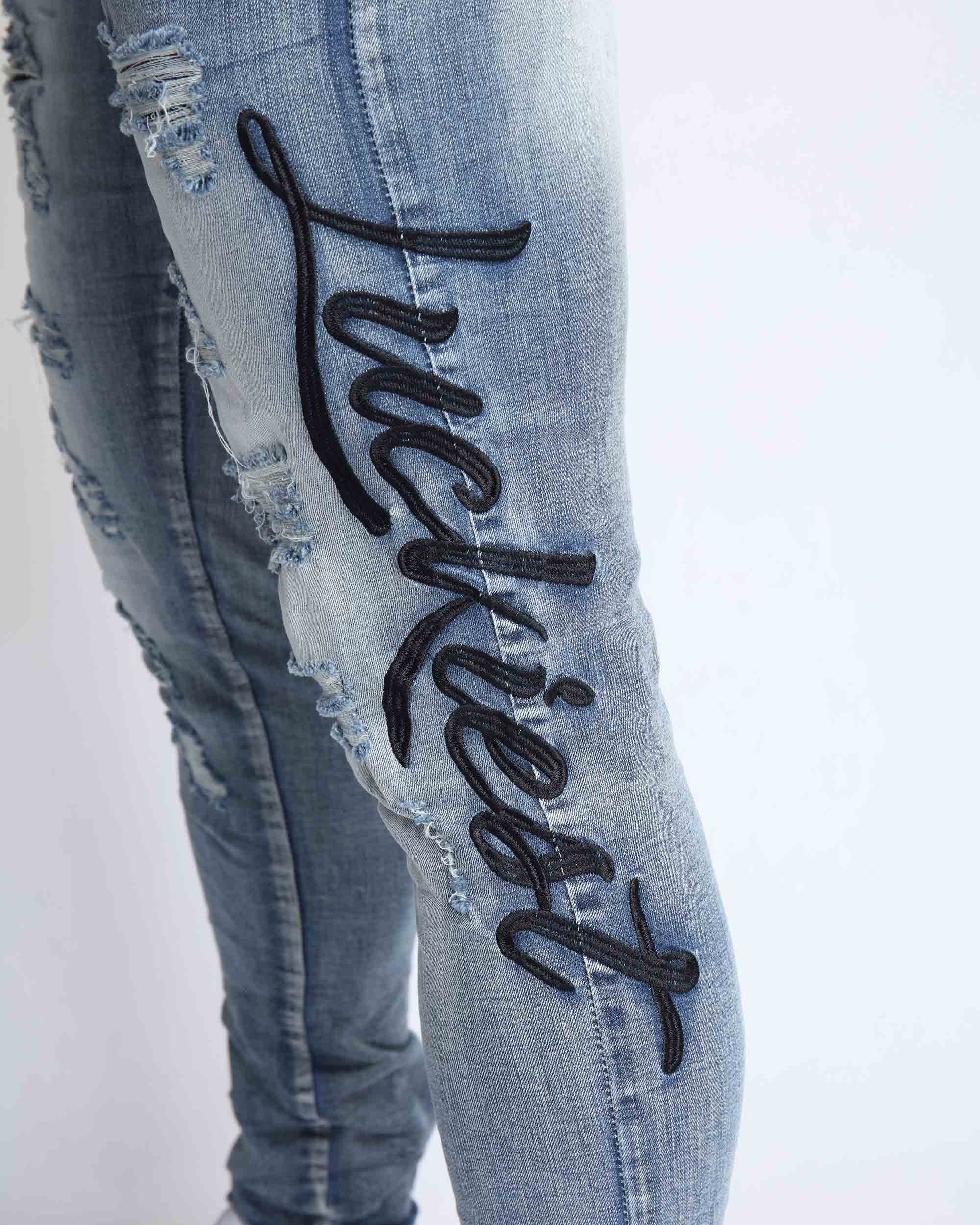 Men's Embroidery Jeans
