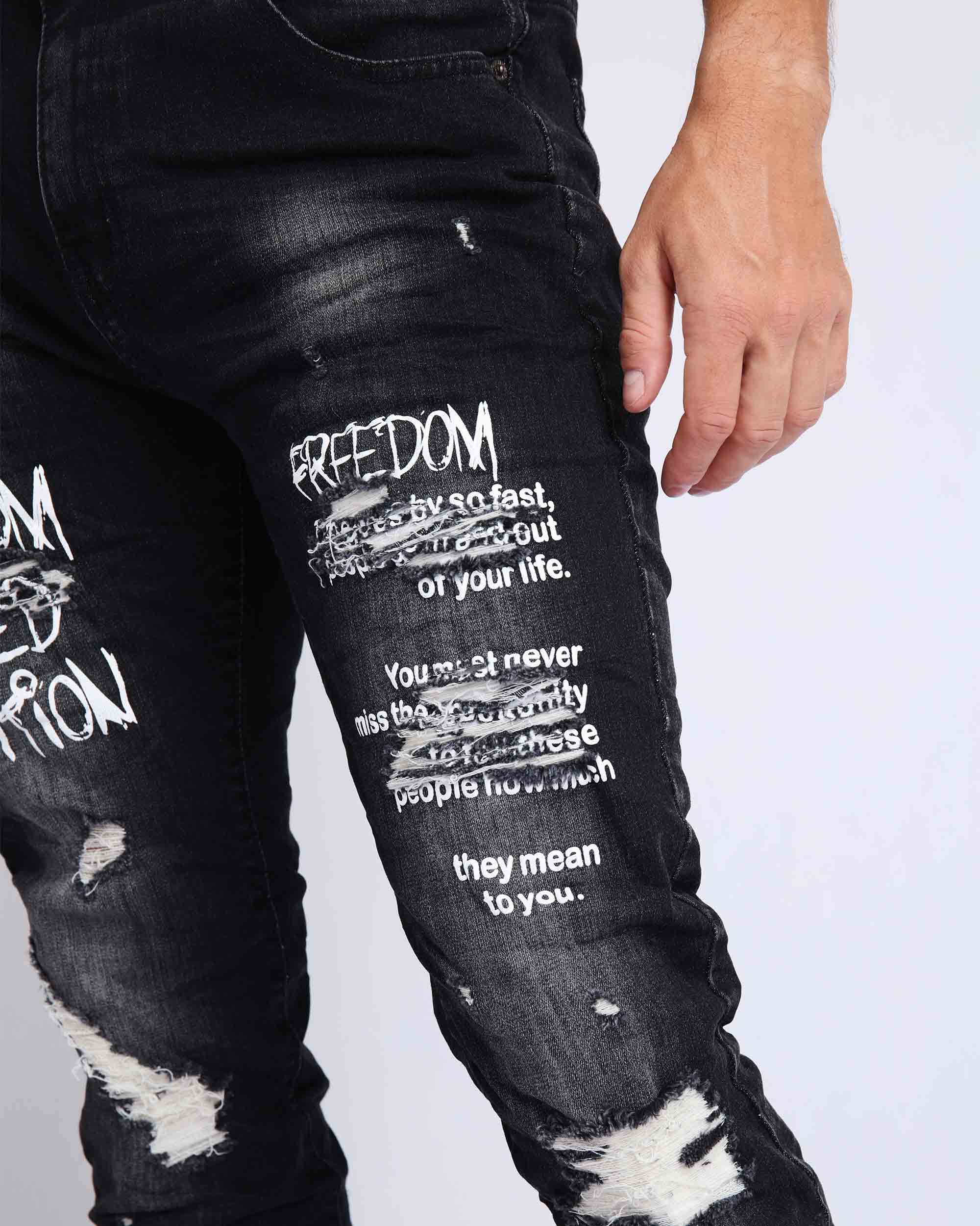 Black sales graffiti jeans