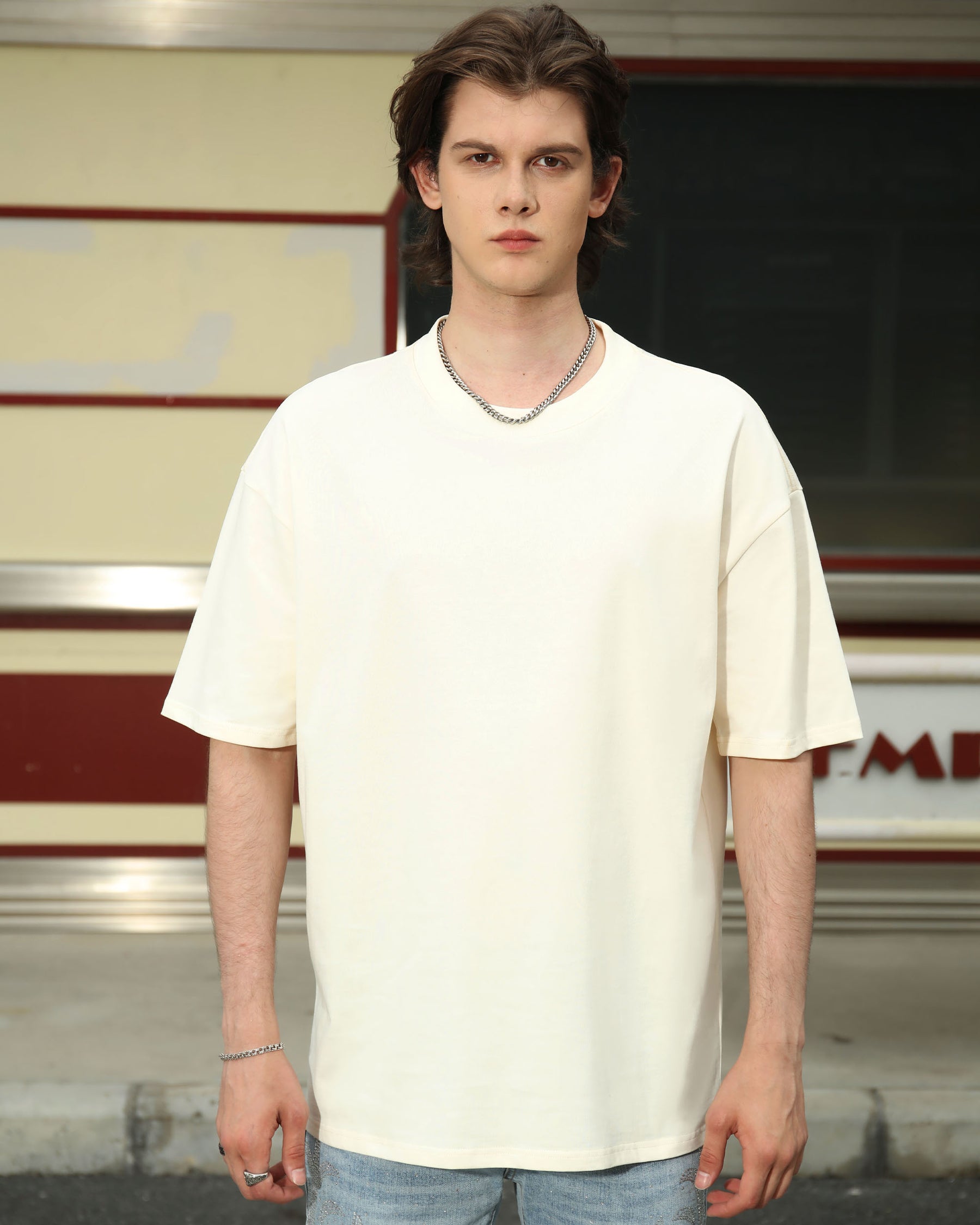 LOGEQI Men's 250G 100% Cotton Oversized T-Shirt – Multi-Color Wholesale, 10 Pieces/Pack