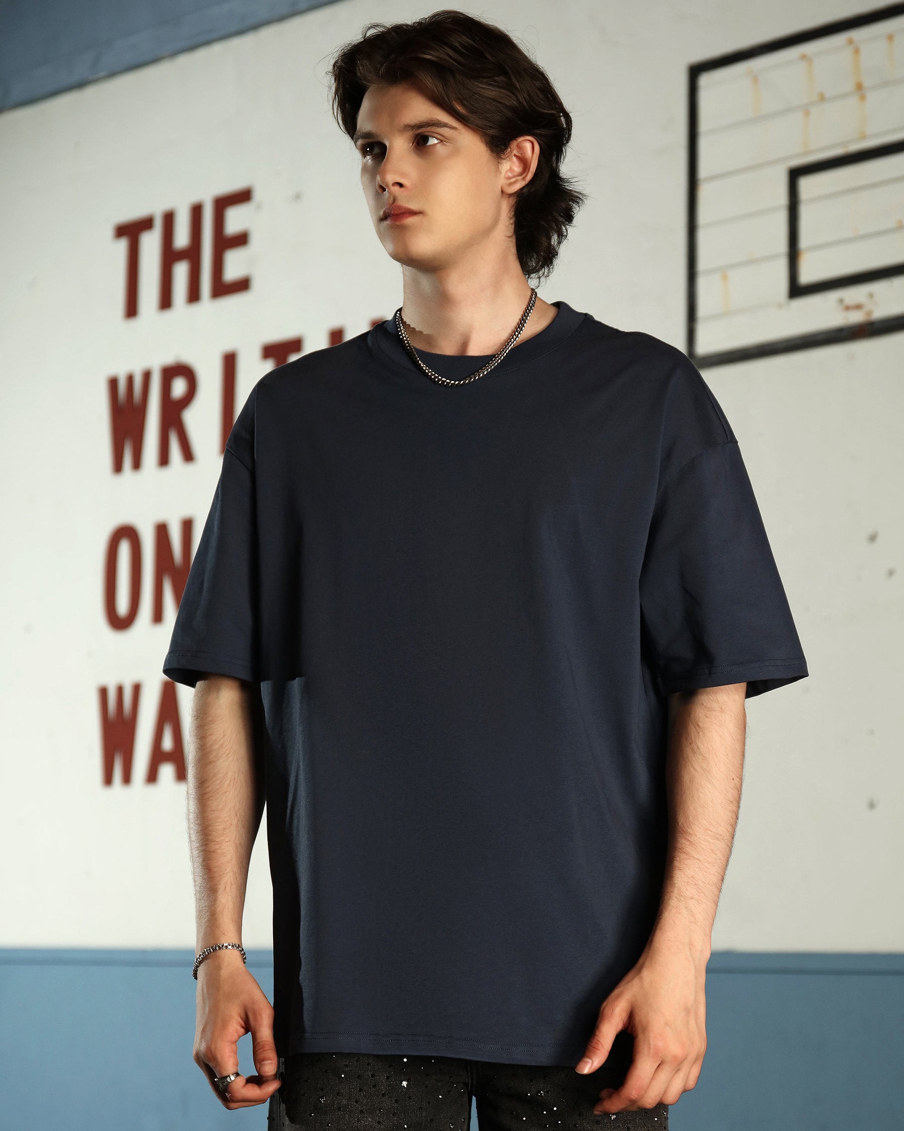 LOGEQI Men's 250G 100% Cotton Oversized T-Shirt – Multi-Color Wholesale, 10 Pieces/Pack