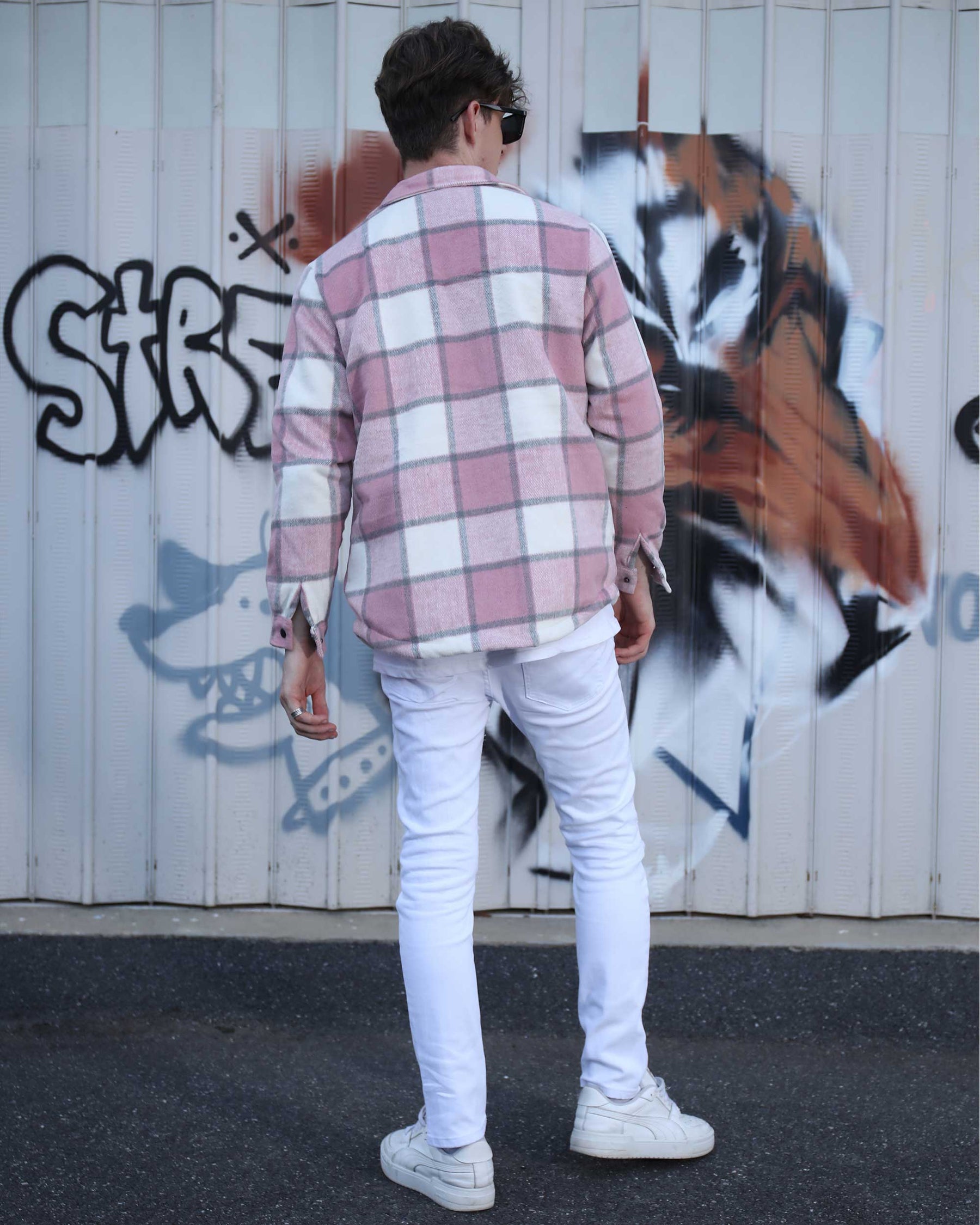 Embroidered Plaid Moto Jacket-Personalized Style-Mexico Local Delivery