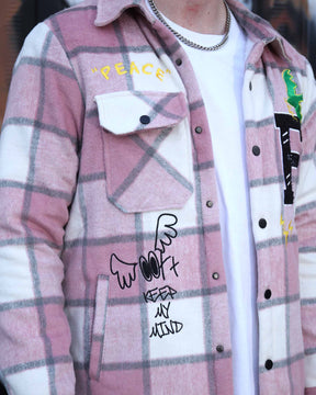 Embroidered Plaid Moto Jacket-Personalized Style-Mexico Local Delivery