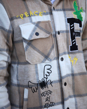 Embroidered Plaid Moto Jacket-Personalized Style-Mexico Local Delivery