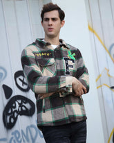 Embroidered Plaid Moto Jacket-Personalized Style-Mexico Local Delivery