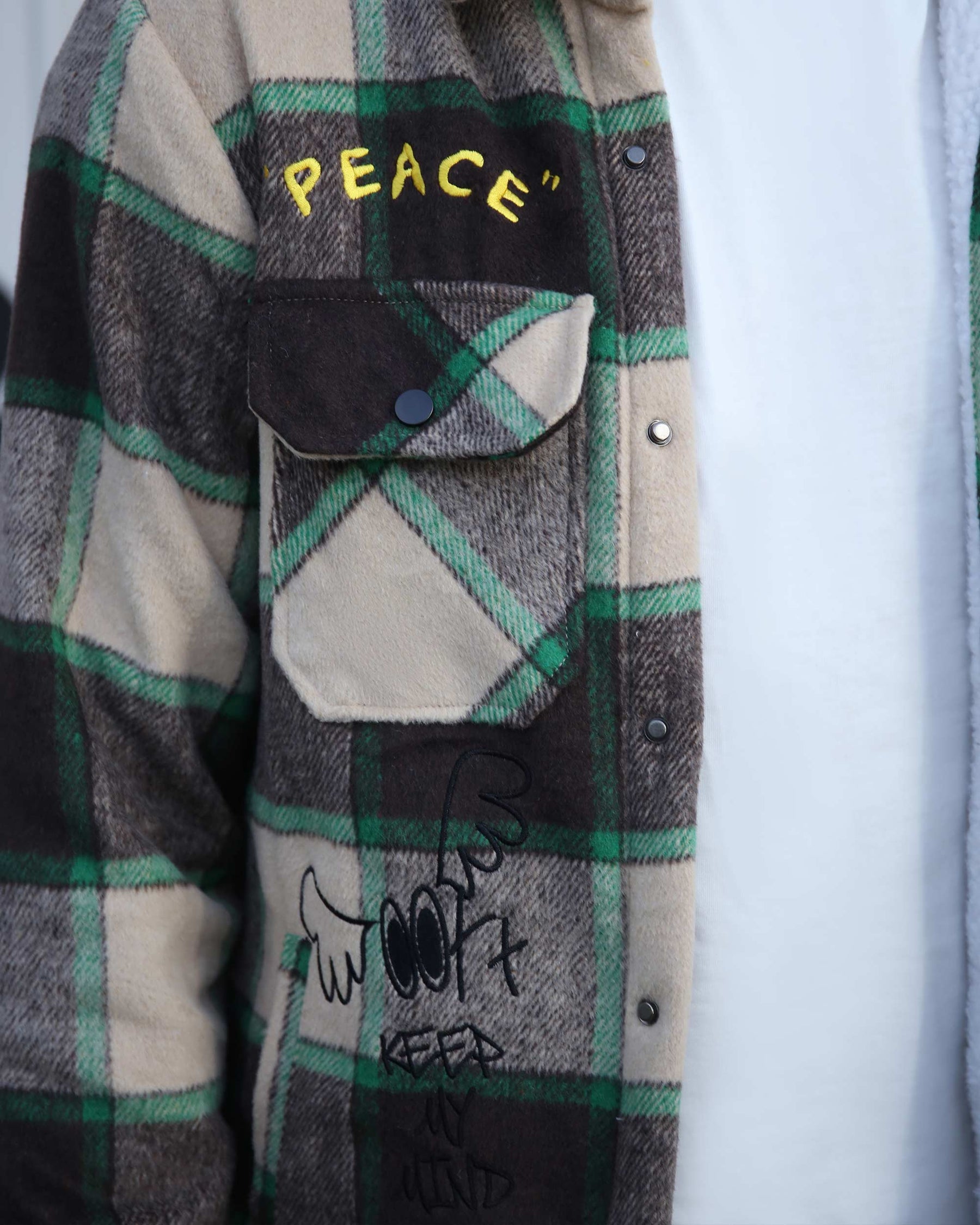 Embroidered Plaid Moto Jacket-Personalized Style-Mexico Local Delivery