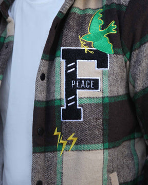 Embroidered Plaid Moto Jacket-Personalized Style-Mexico Local Delivery