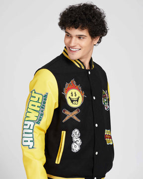 Vintage Baseball Jacket with Patches